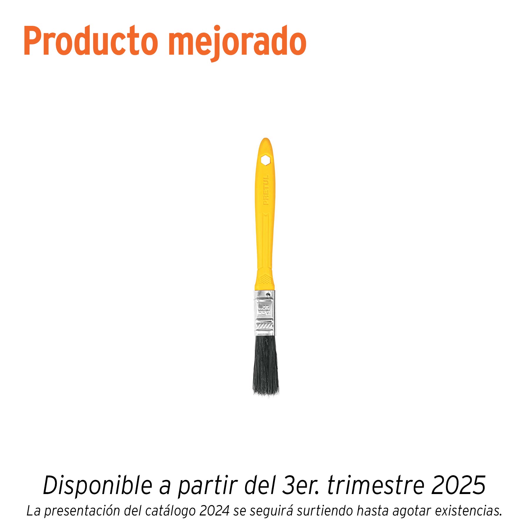 Brocha uso general de 1/2" con mango de plástico, PRETUL
