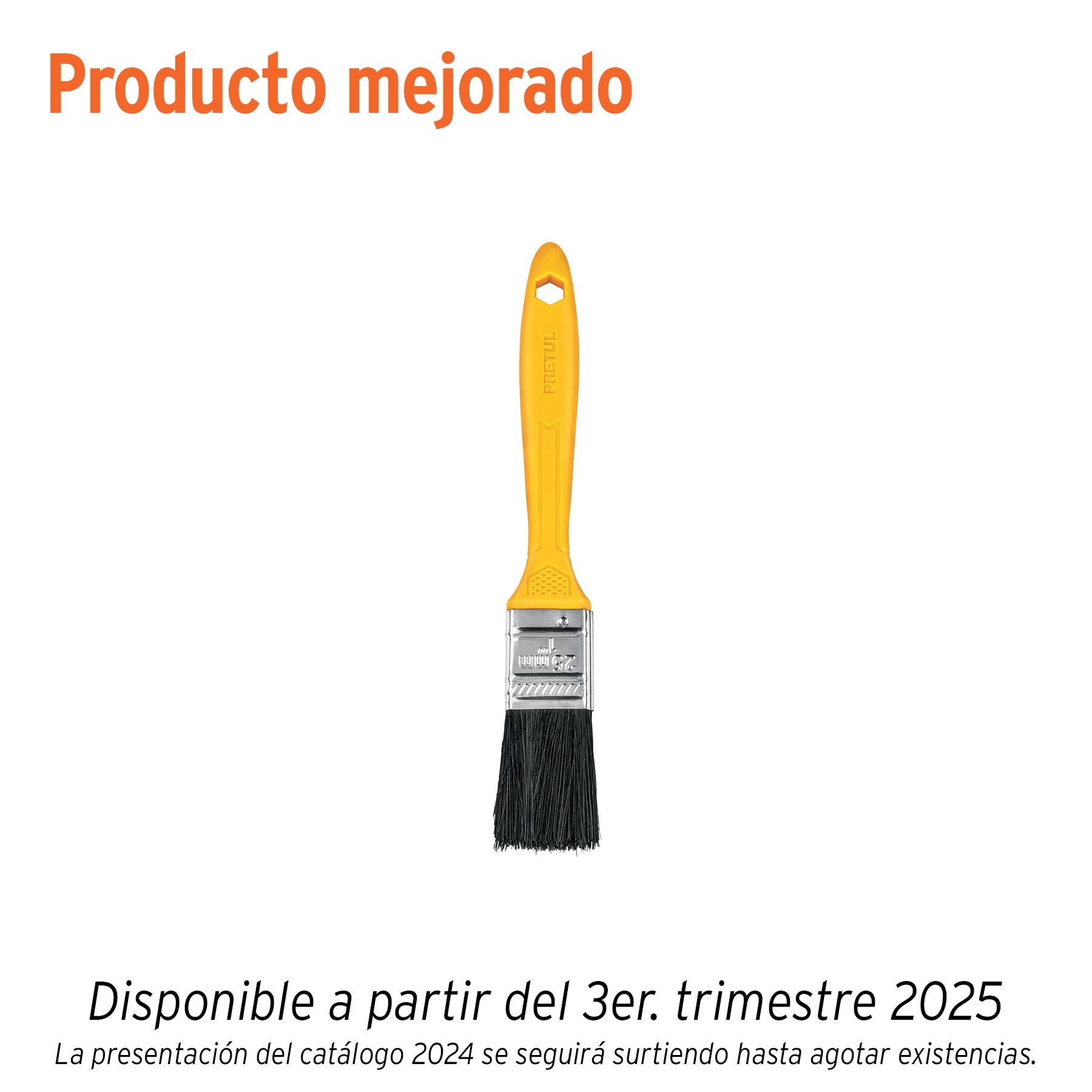 Brocha uso general de 1" con mango de plástico, PRETUL