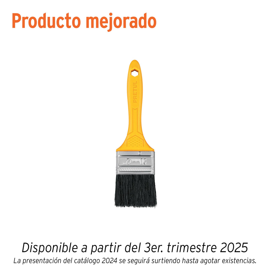 Brocha uso general de 2" con mango de plástico, PRETUL