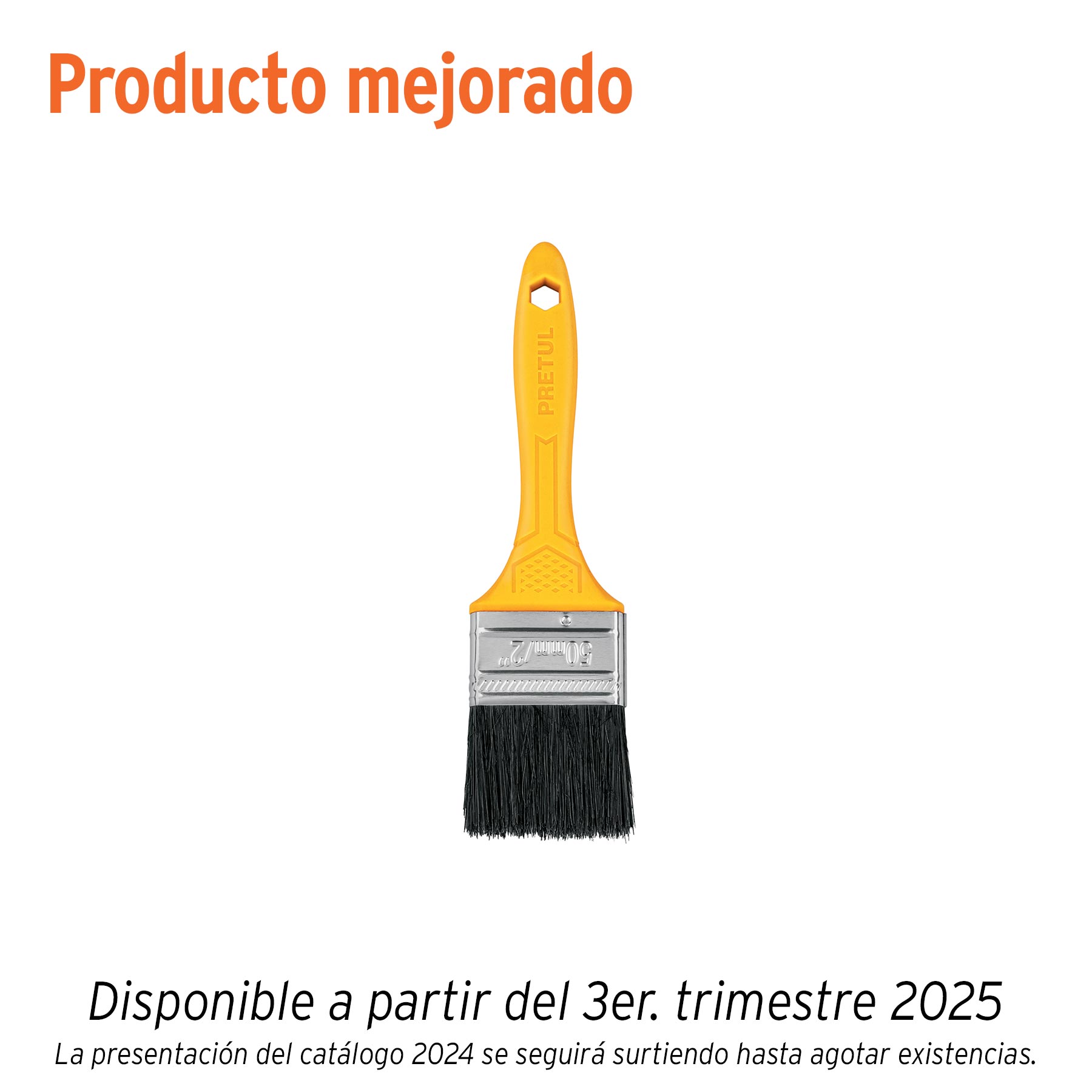 Brocha uso general de 2" con mango de plástico, PRETUL