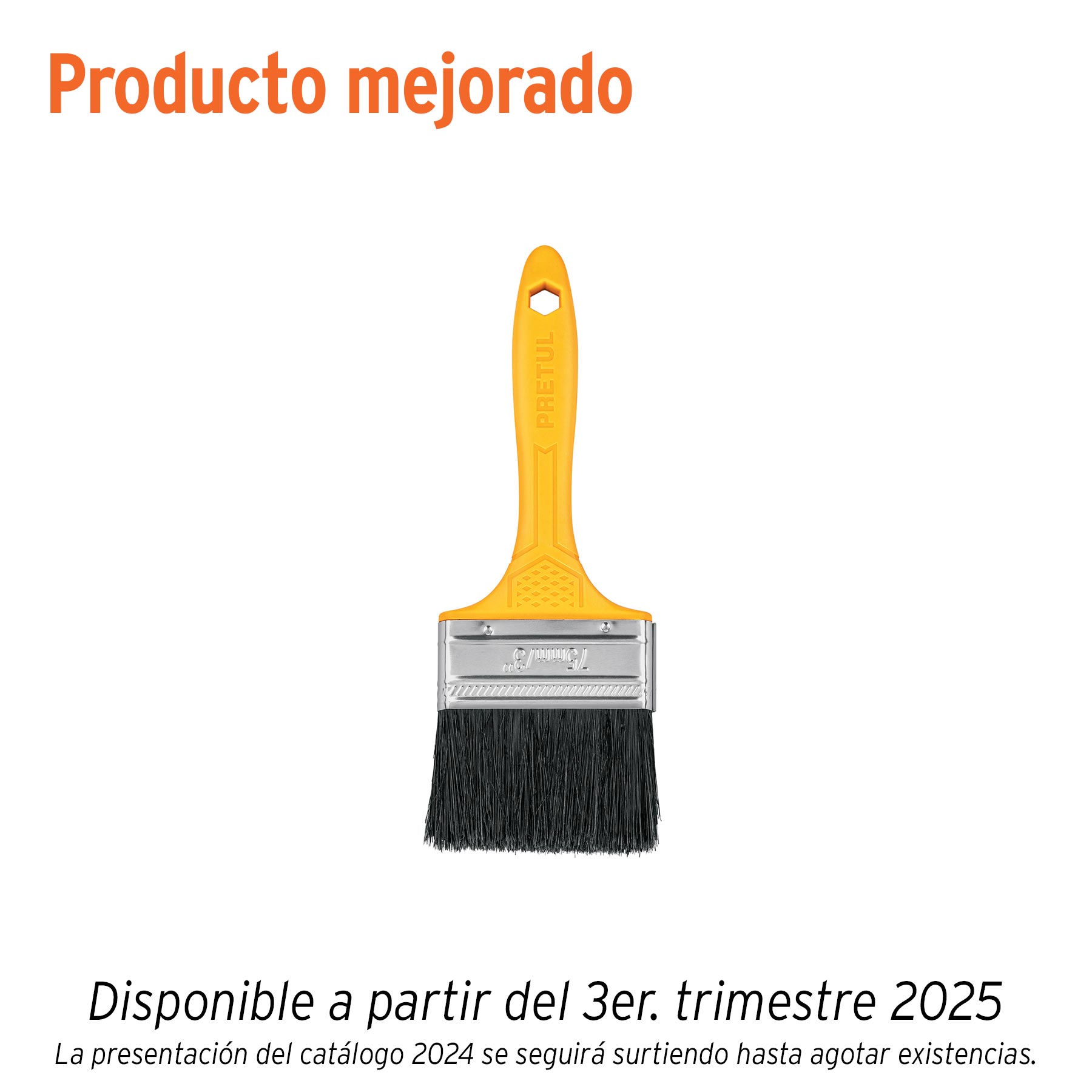 Brocha uso general de 3" con mango de plástico, PRETUL
