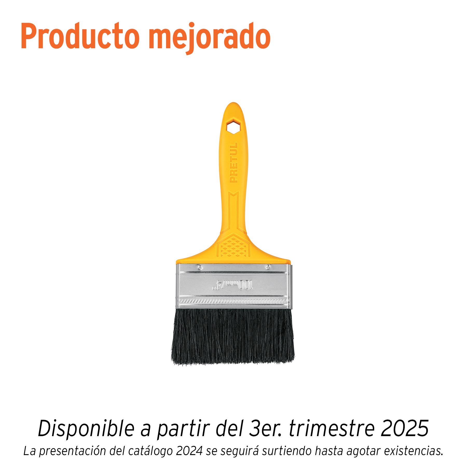 Brocha uso general de 4" con mango de plástico, PRETUL