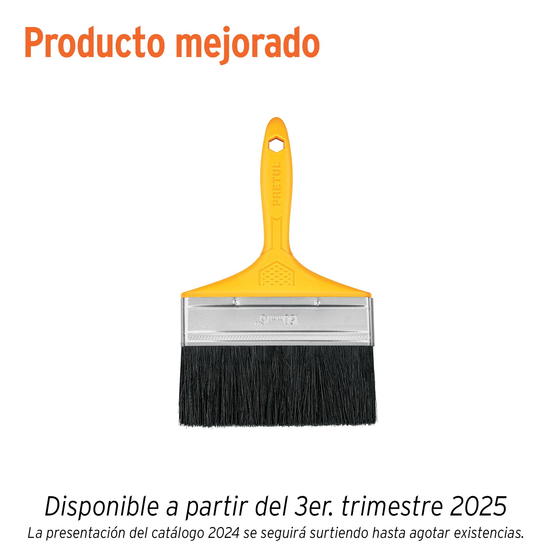 Brocha uso general de 6" con mango de plástico, PRETUL