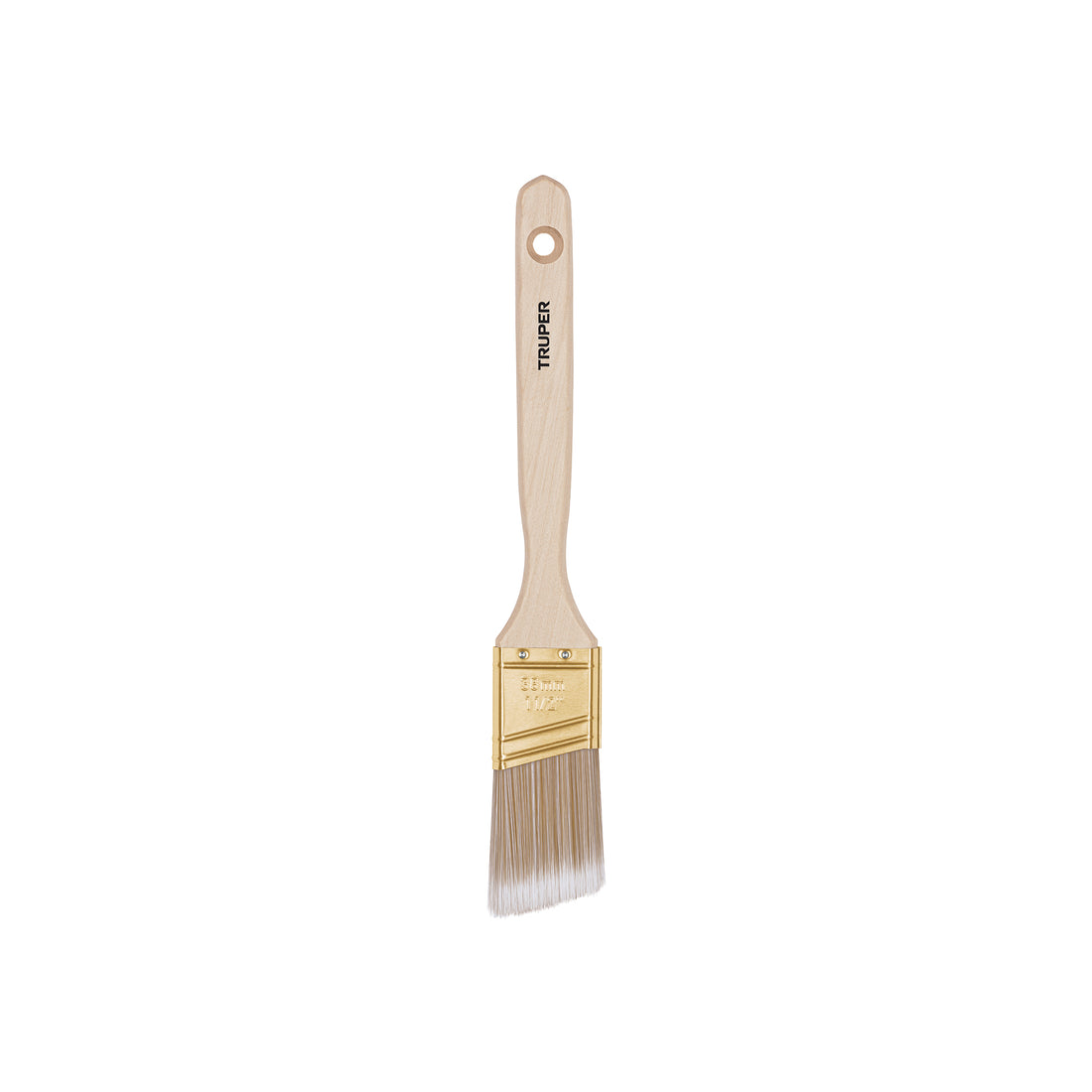 Brocha cerdas sintéticas 1-1/2" corte angular, mango madera