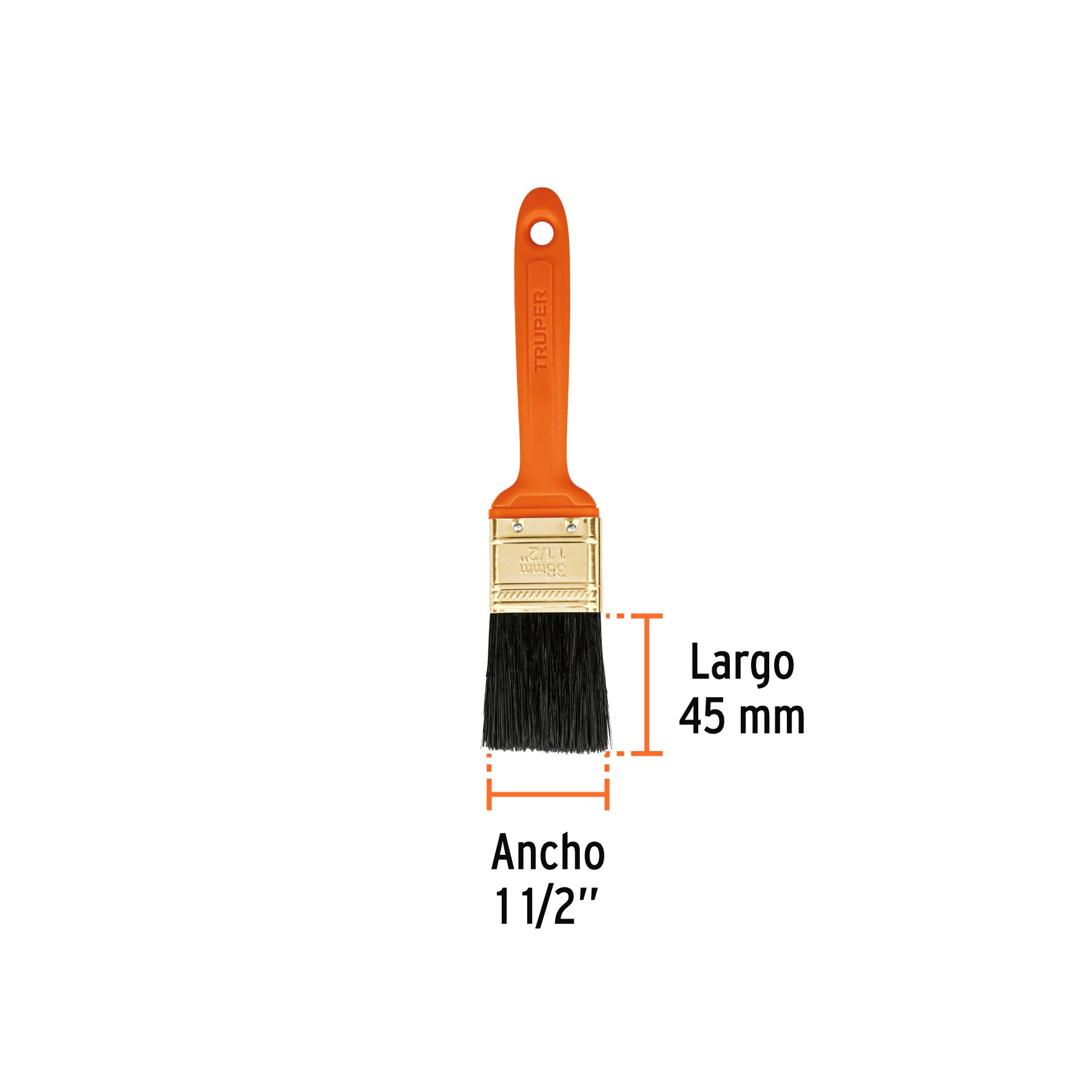Brocha profesional de 1-1/2" con mango de plástico, TRUPER