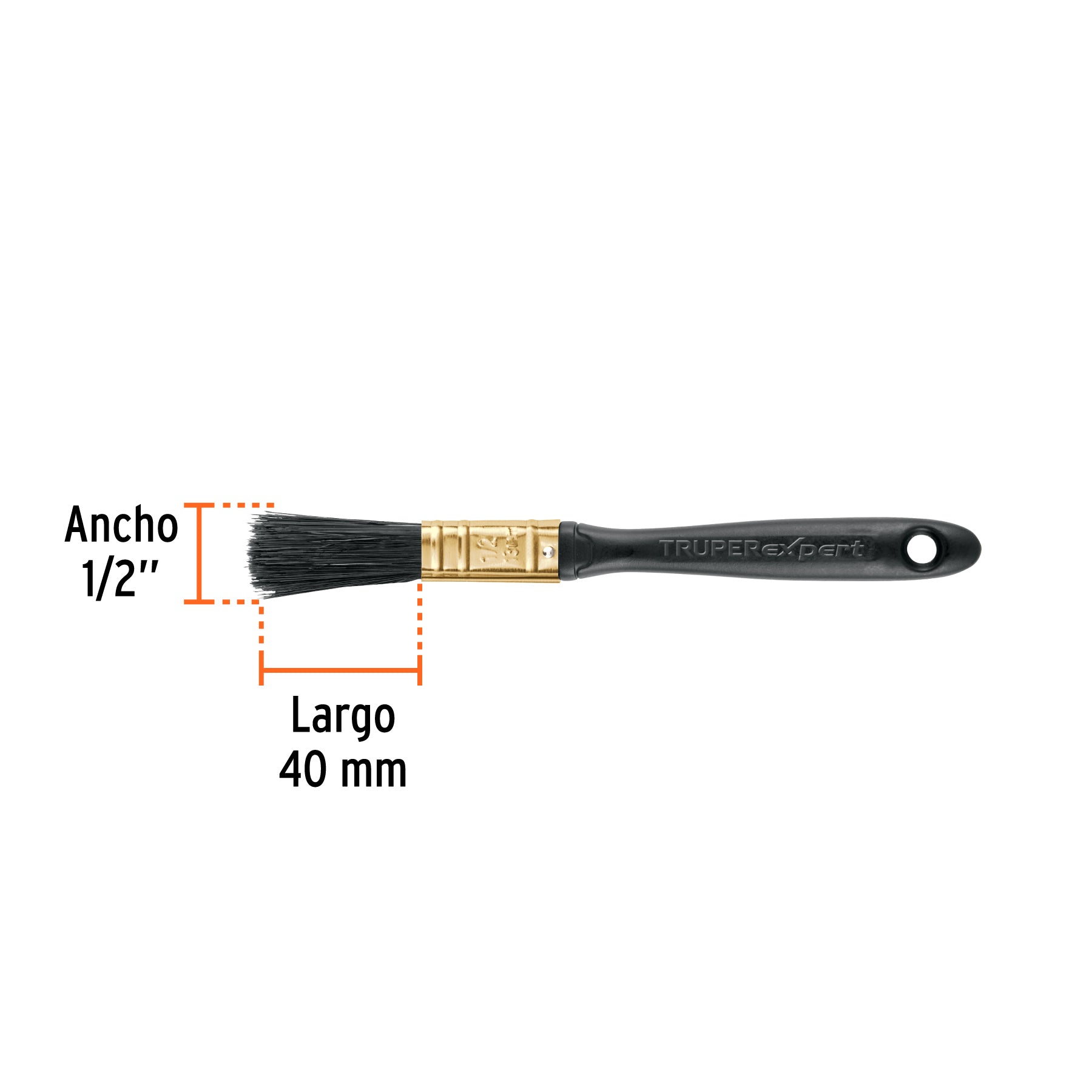 Brocha profesional de 1/2" mango de plástico, TRUPER EXPERT
