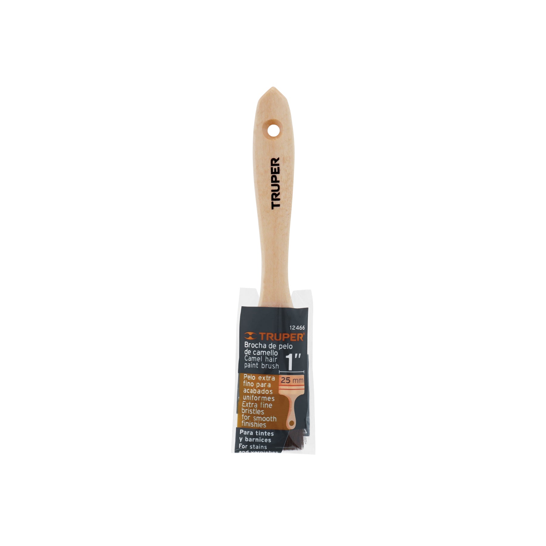 Brocha pelo de camello de 1" con mango de madera, TRUPER