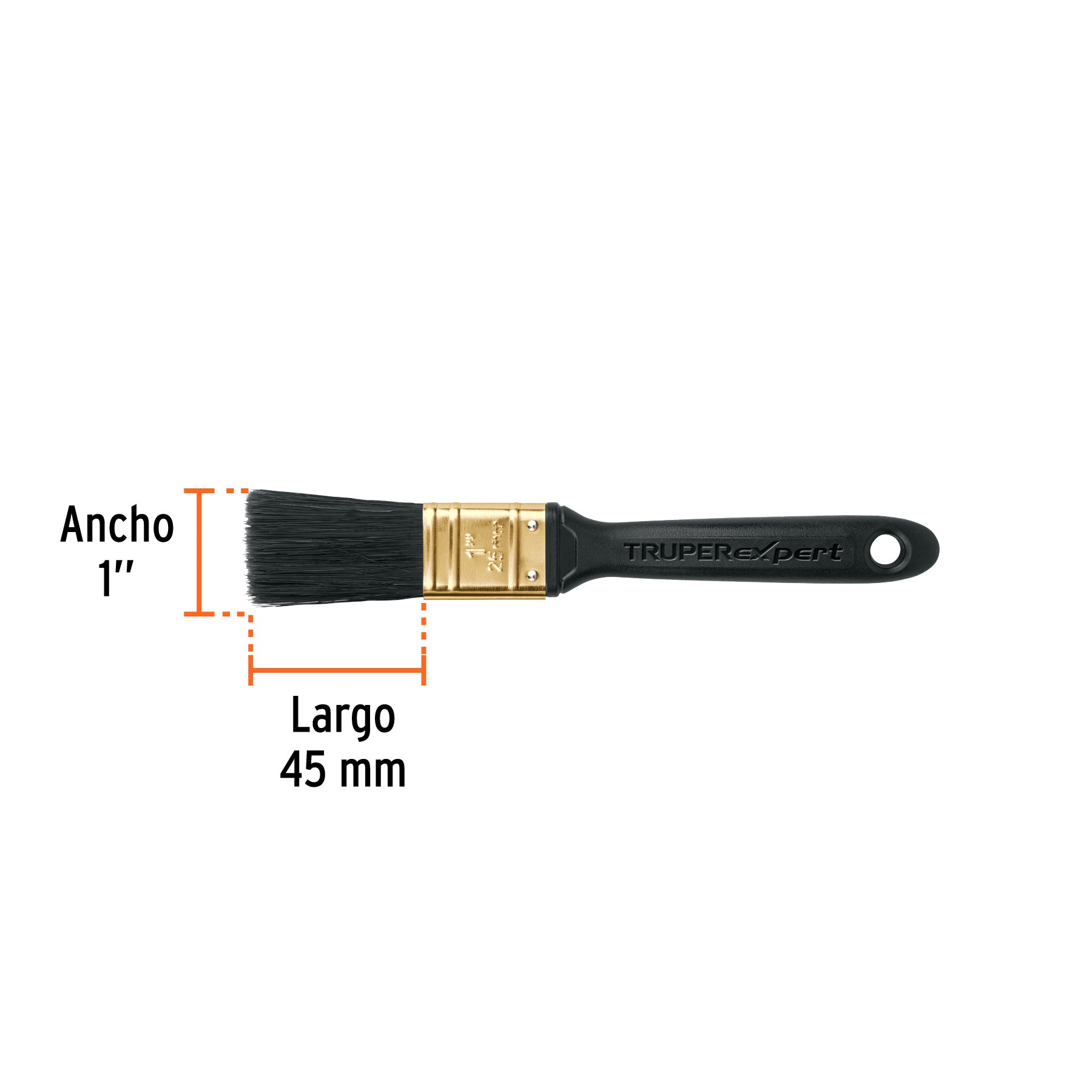 Brocha profesional de 1" mango de plástico, TRUPER EXPERT