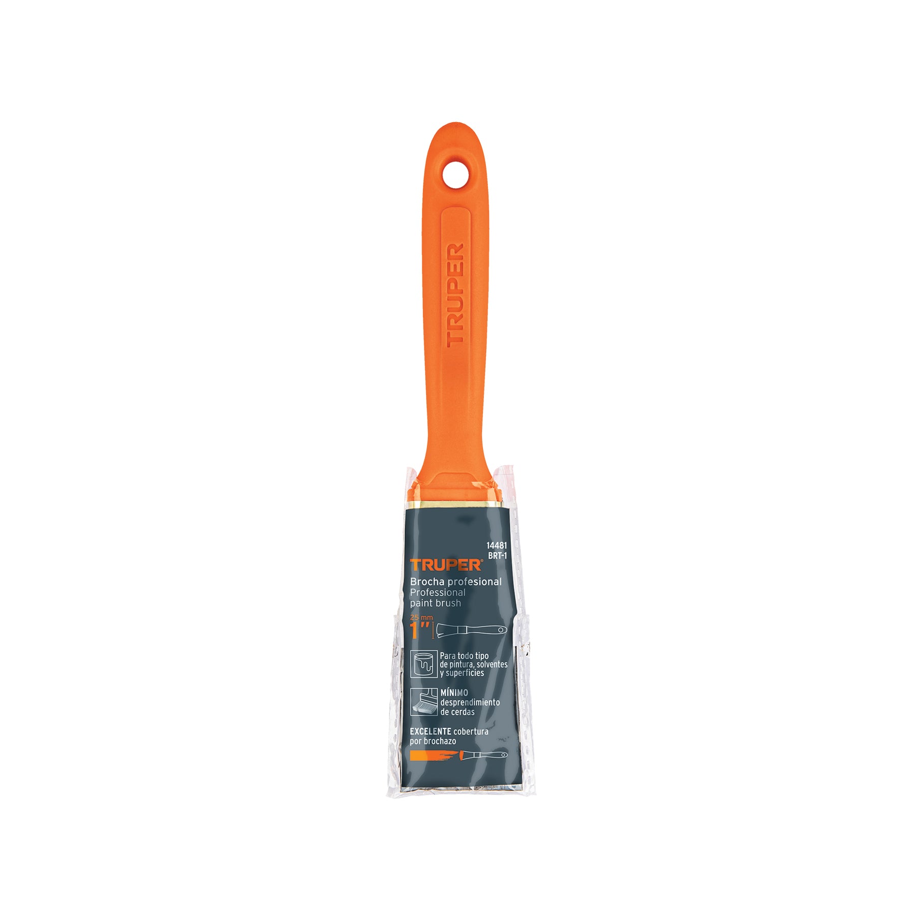 Brocha profesional de 1" con mango de plástico, TRUPER