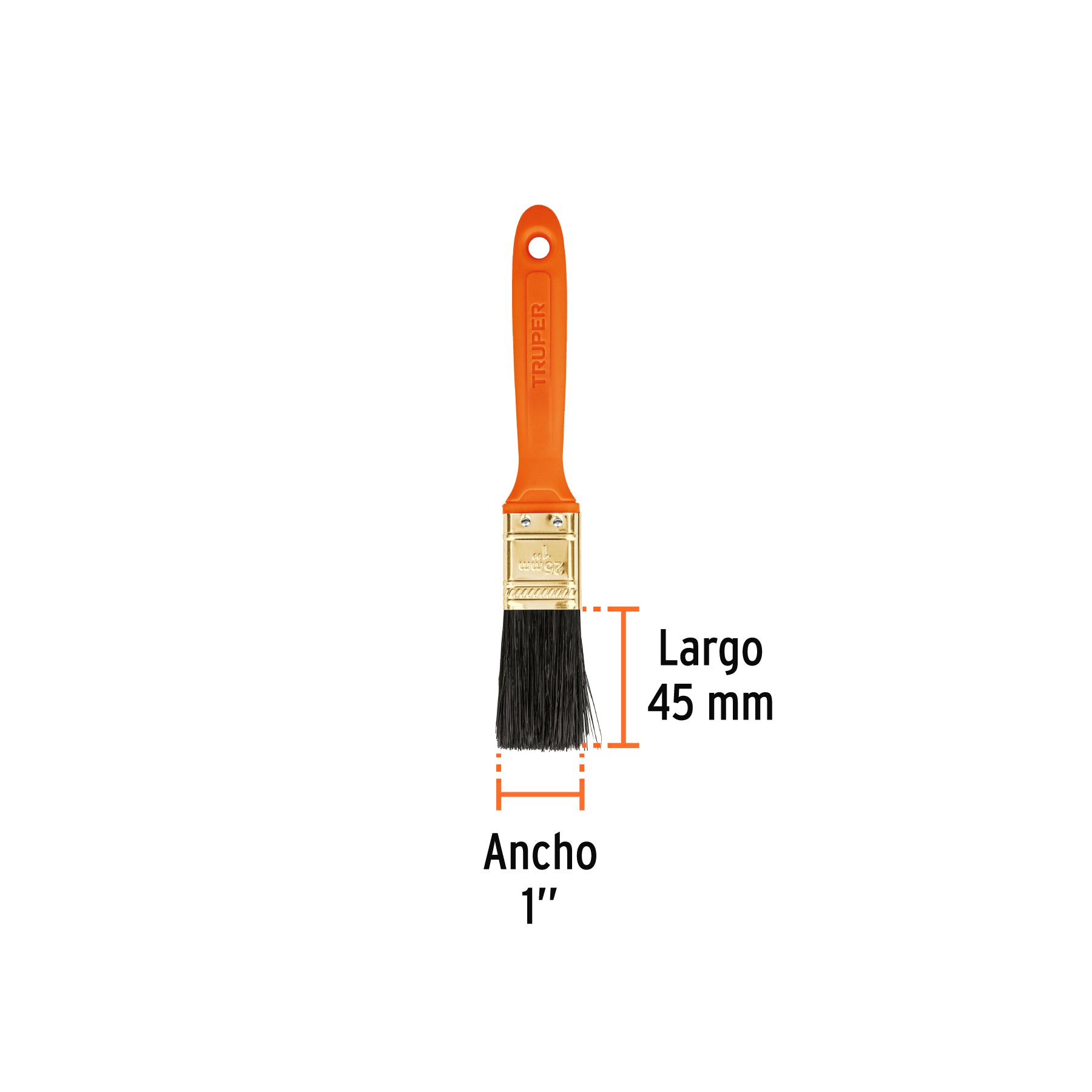 Brocha profesional de 1" con mango de plástico, TRUPER