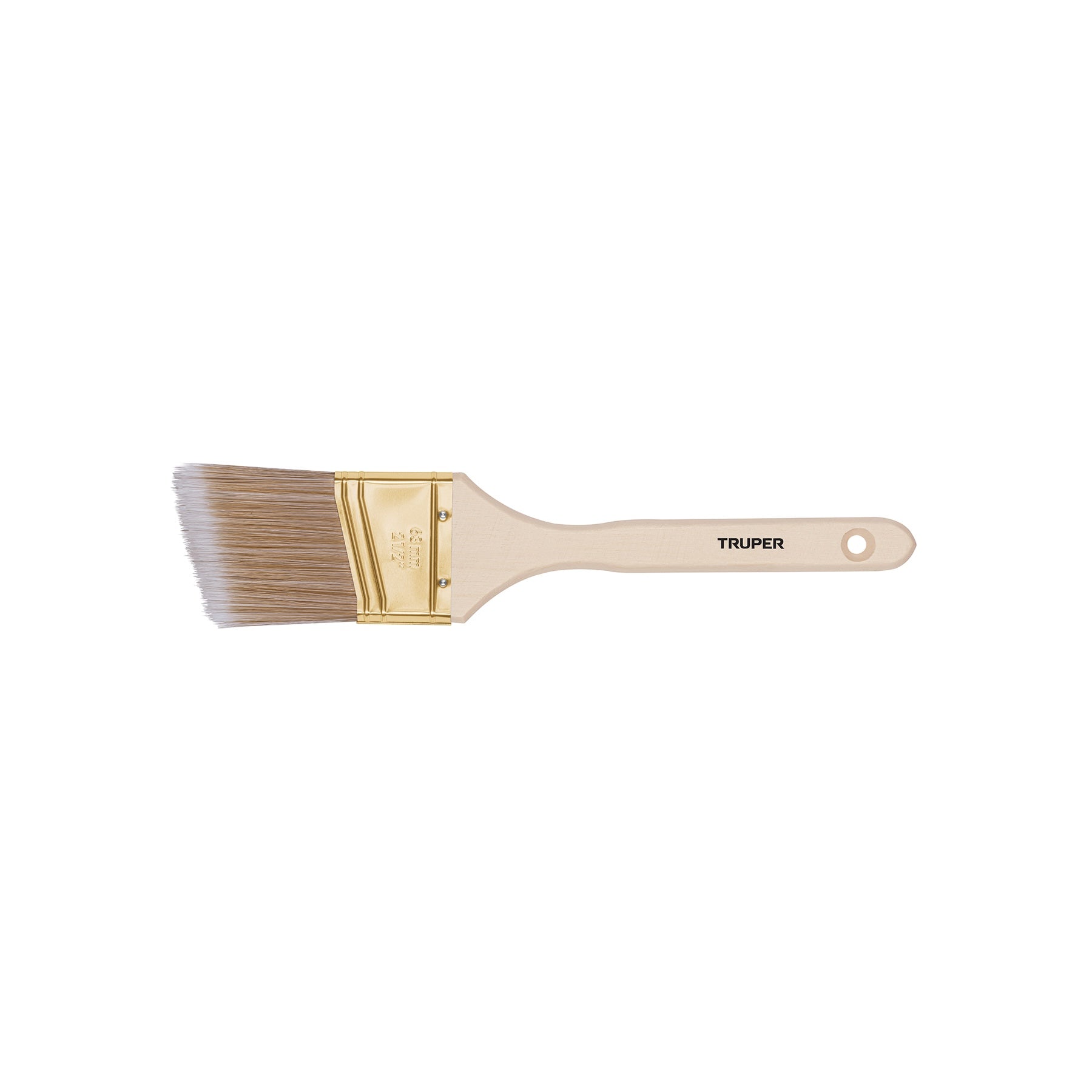 Brocha cerdas sintéticas 2-1/2" corte angular, mango madera