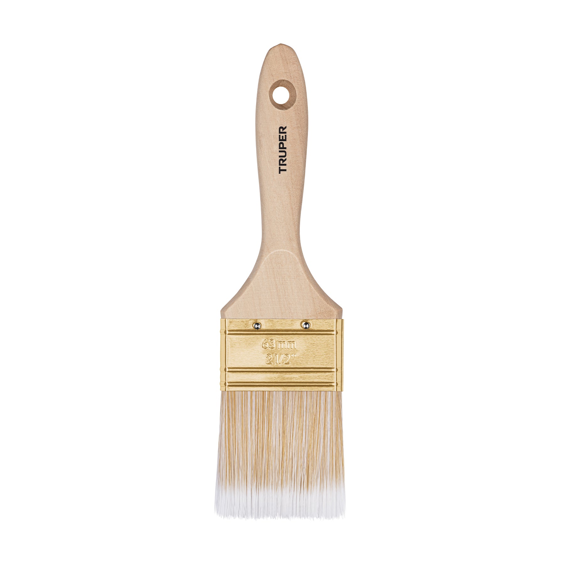 Brocha cerdas sintéticas 2-1/2" corte recto, mango de madera