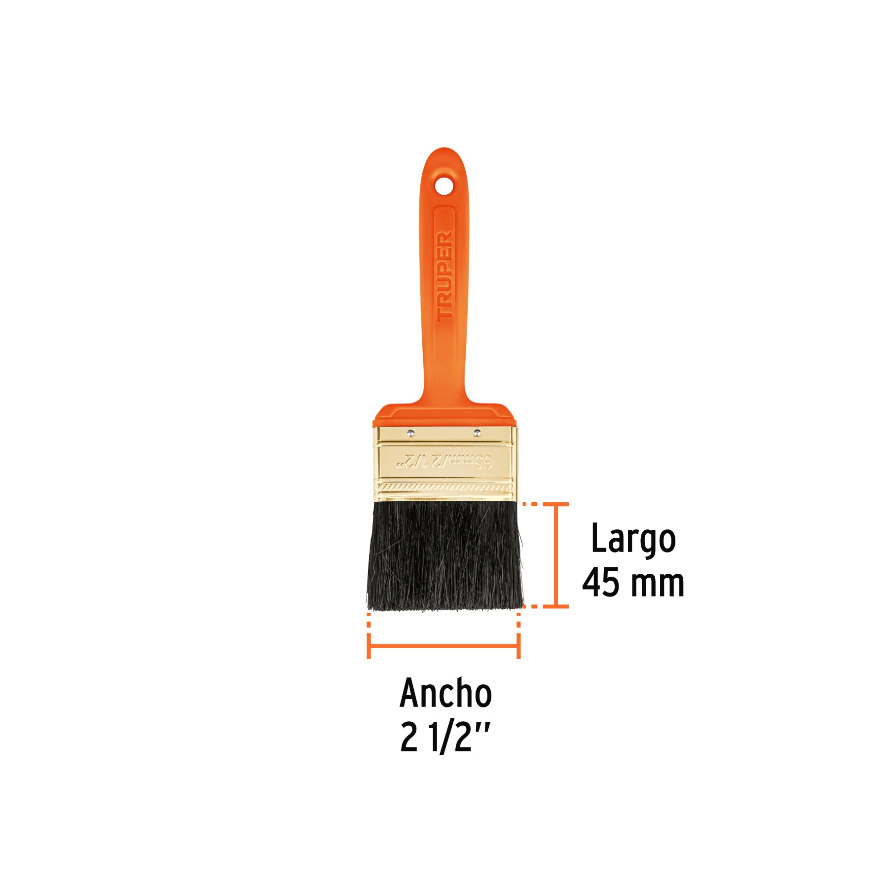 Brocha profesional de 2-1/2" con mango de plástico, TRUPER