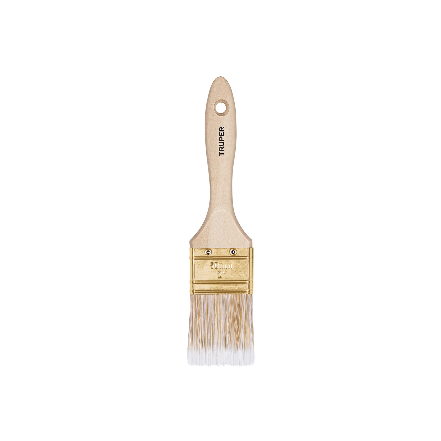 Brocha cerdas sintéticas 2" corte recto, mango de madera