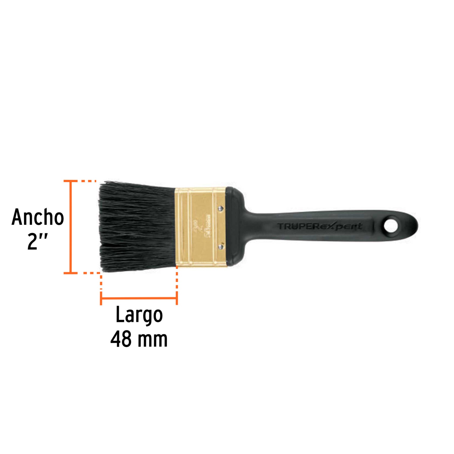 Brocha profesional de 2" mango de plástico, TRUPER EXPERT