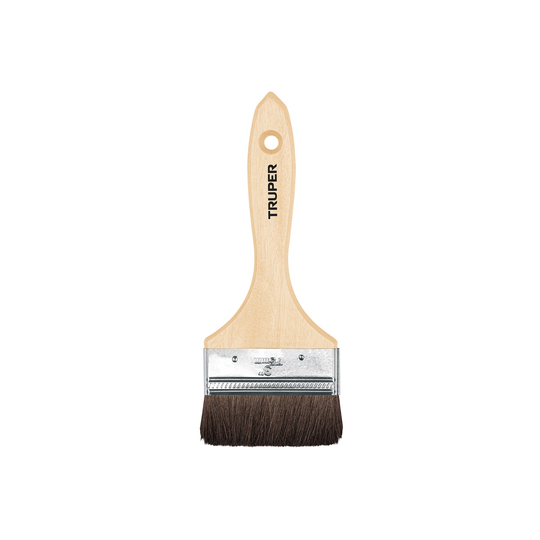 Brocha pelo de camello de 3" con mango de madera, TRUPER