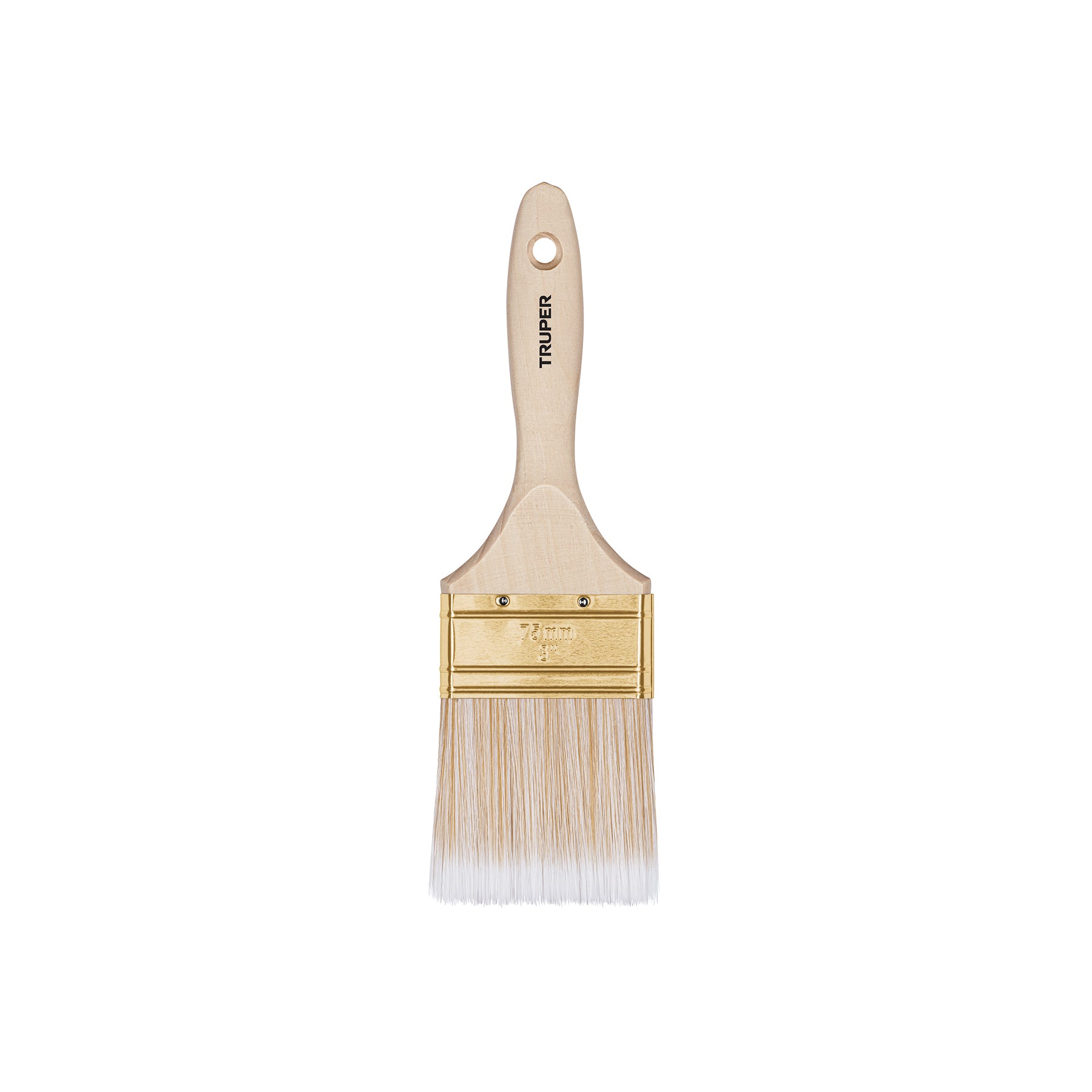 Brocha cerdas sintéticas 3" corte recto, mango de madera
