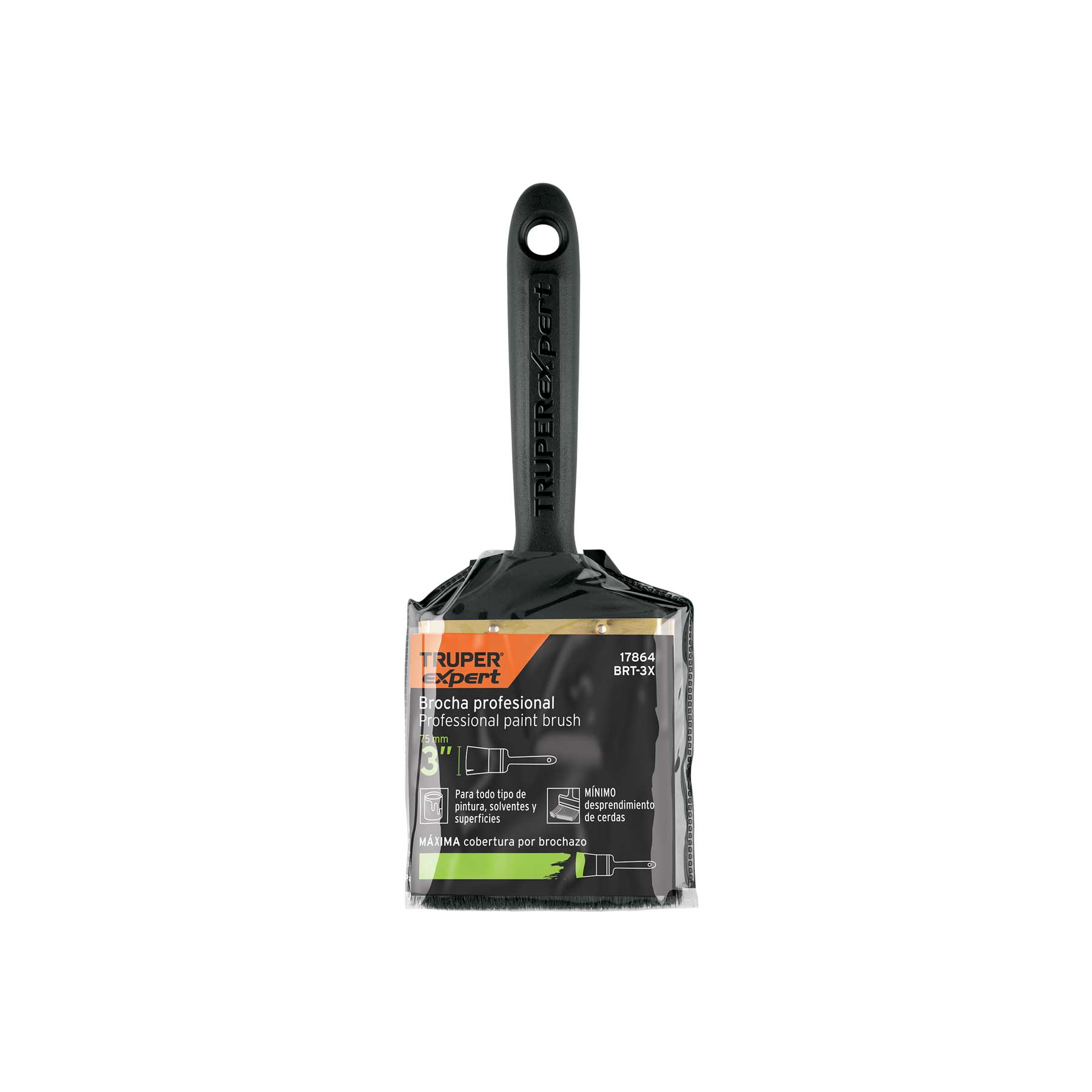 Brocha profesional de 3" mango de plástico, TRUPER EXPERT