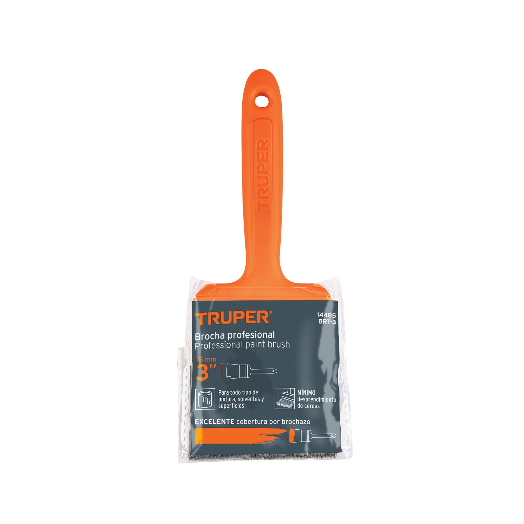 Brocha profesional de 3" con mango de plástico, TRUPER