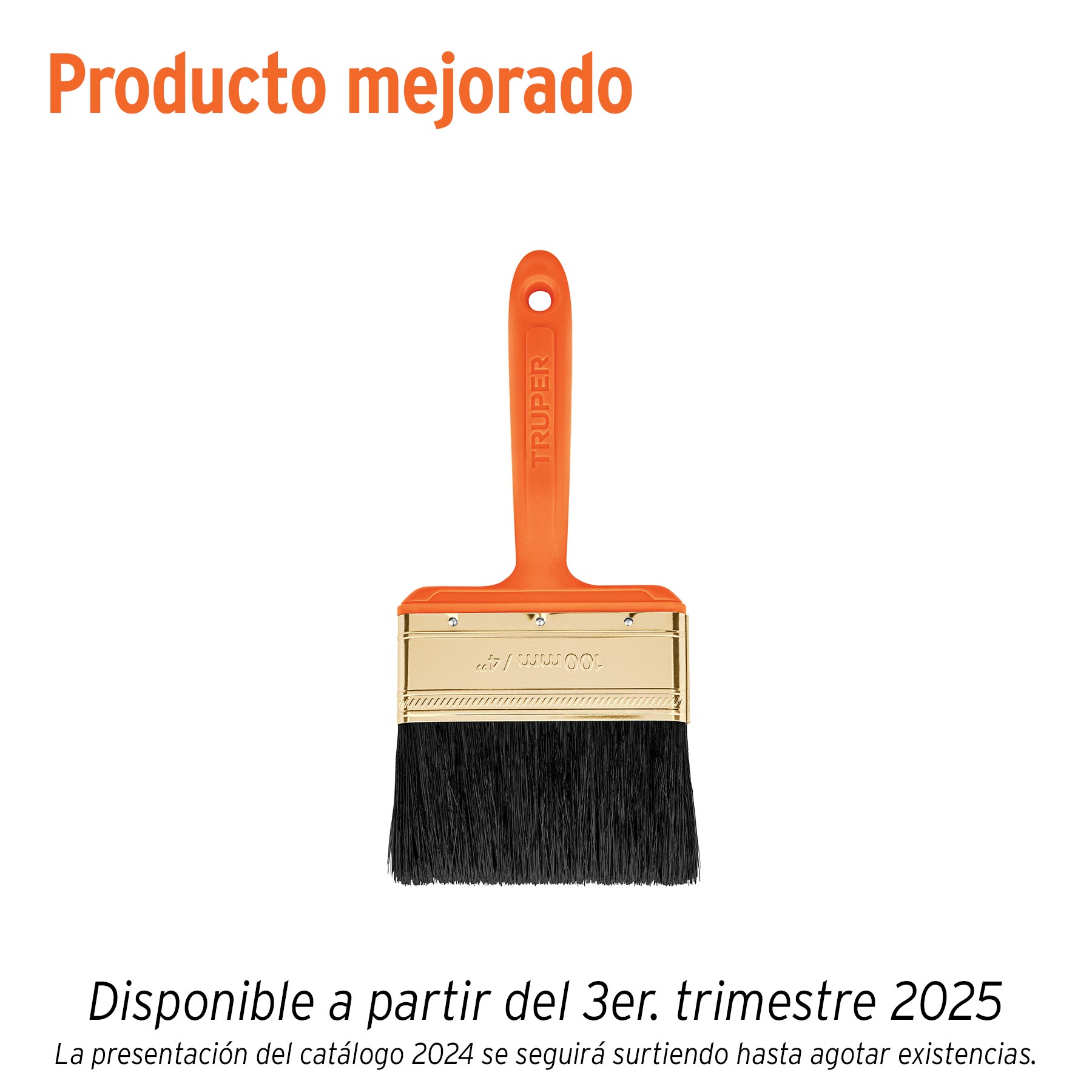 Brocha profesional de 4" con mango de plástico, TRUPER