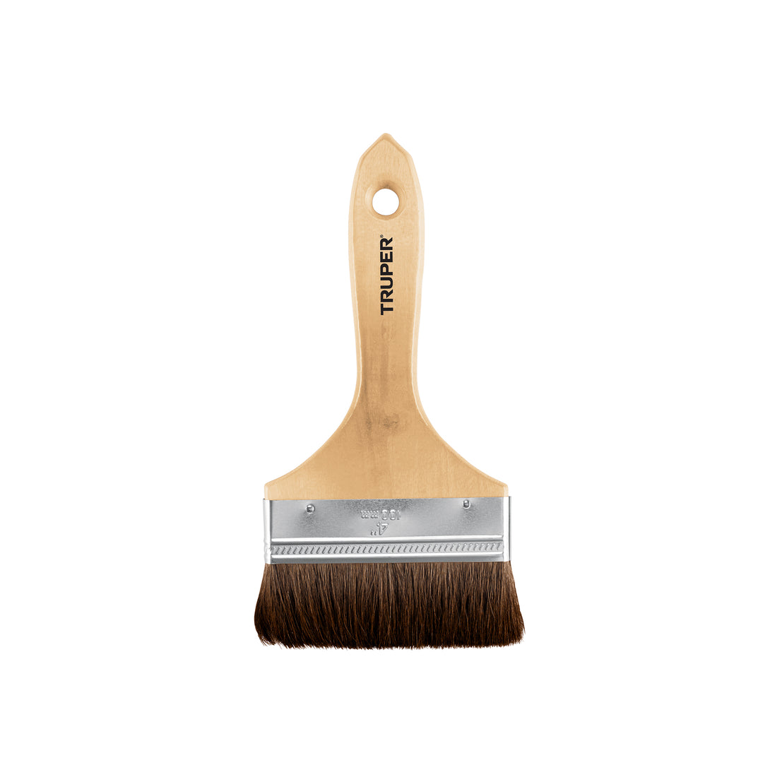 Brocha pelo de camello de 4" con mango de madera, TRUPER