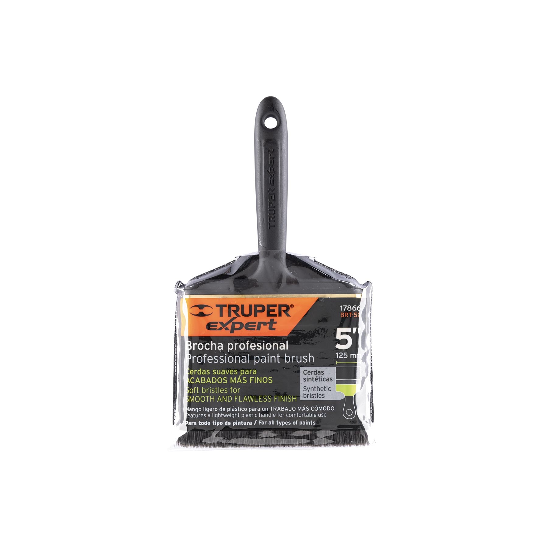 Brocha profesional de 5" mango de plástico, TRUPER EXPERT