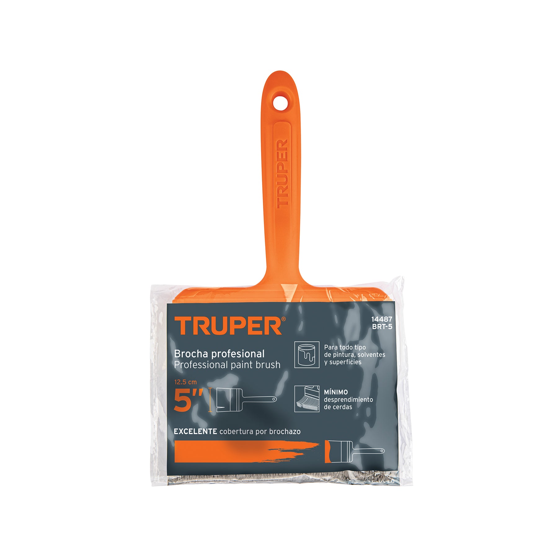 Brocha profesional de 5" con mango de plástico, TRUPER