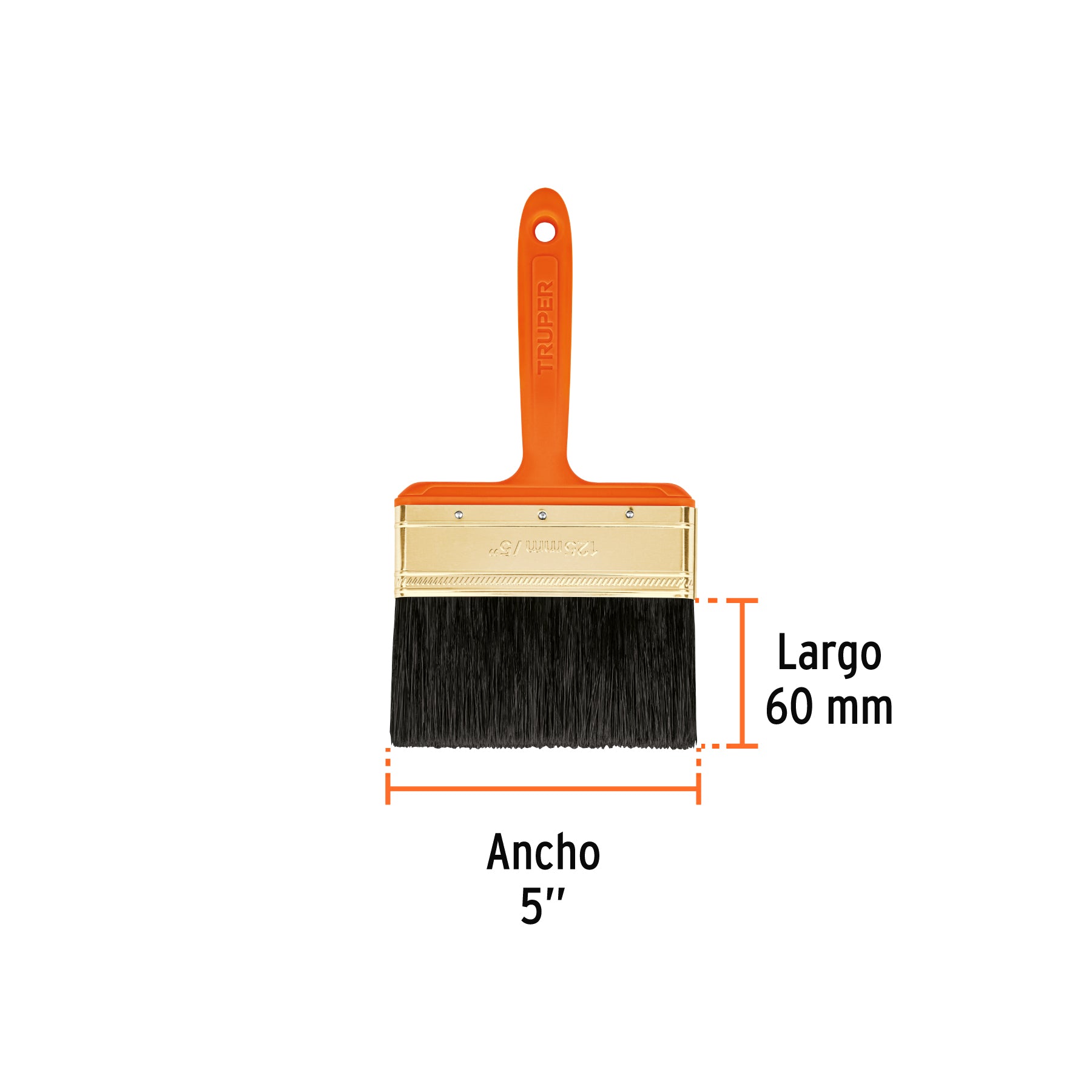 Brocha profesional de 5" con mango de plástico, TRUPER