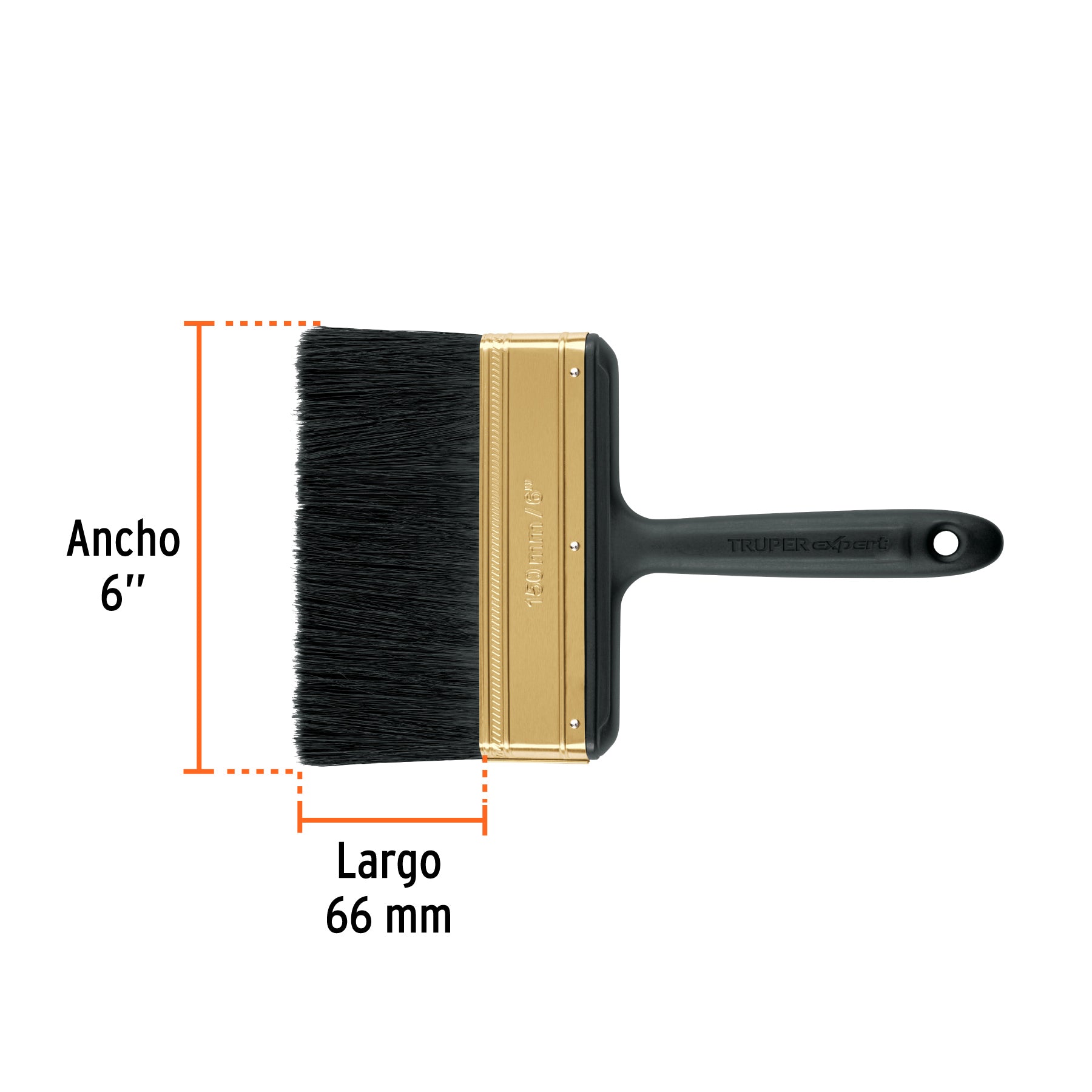 Brocha profesional de 6" mango de plástico, TRUPER EXPERT