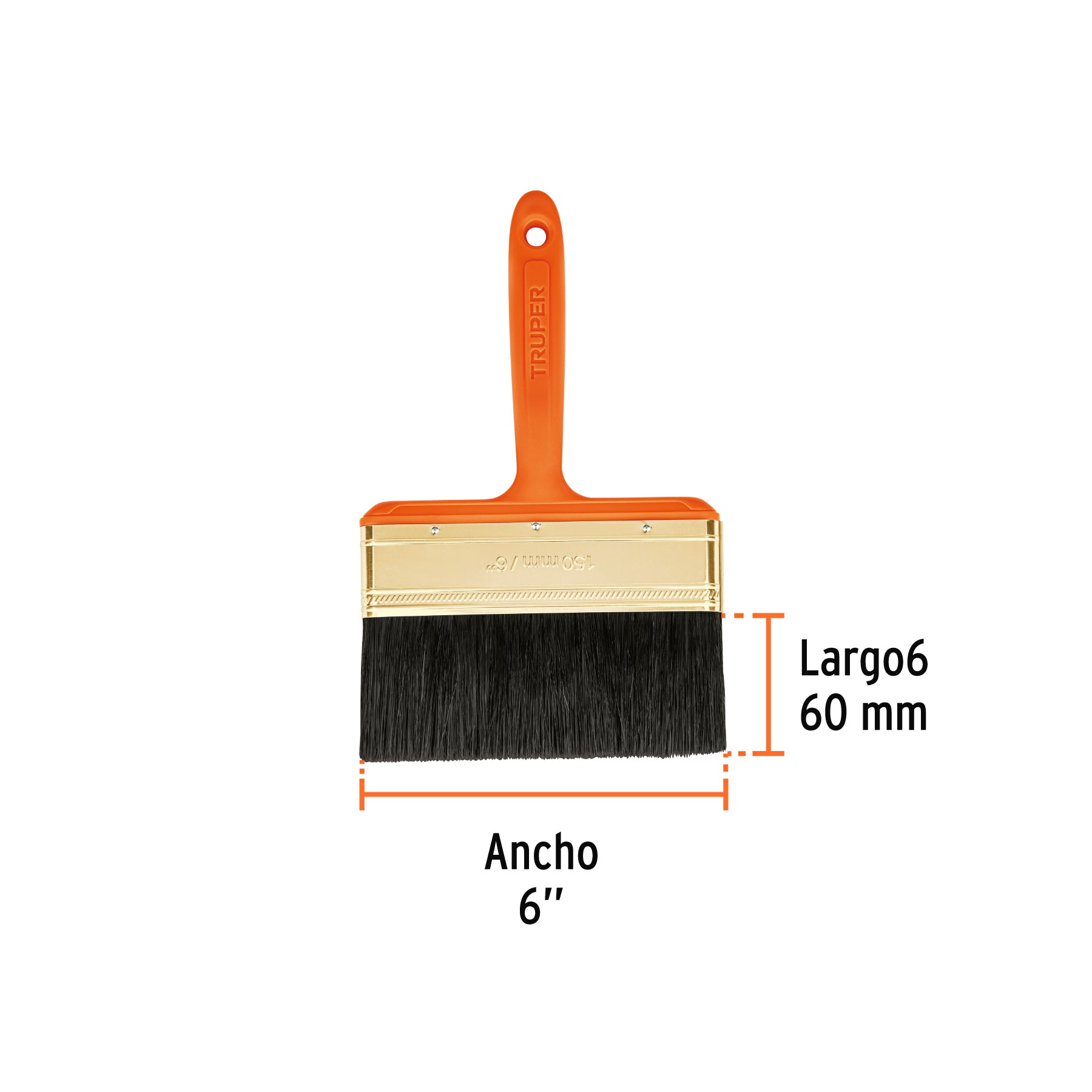 Brocha profesional de 6" con mango de plástico, TRUPER