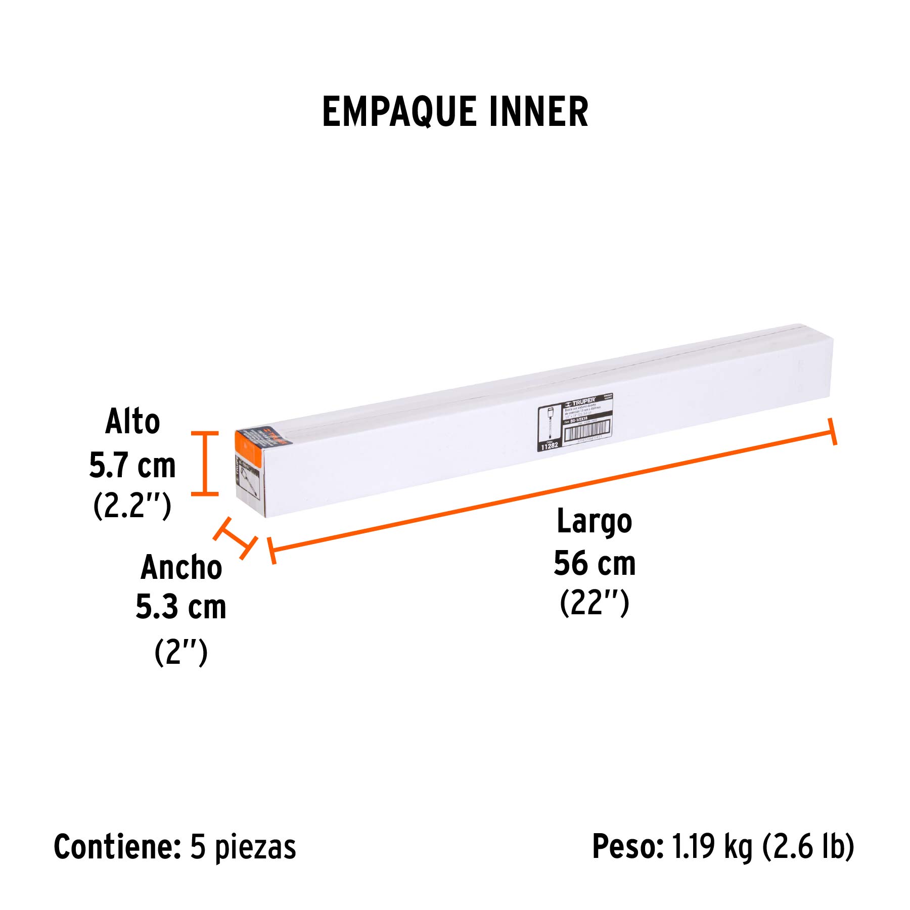 Broca SDS Plus 1/2 x 18", TRUPER - Empaque