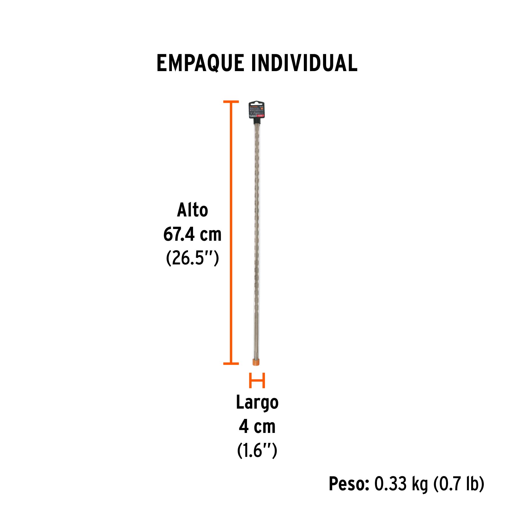 Broca SDS Plus 1/2 x 24", TRUPER - Empaque