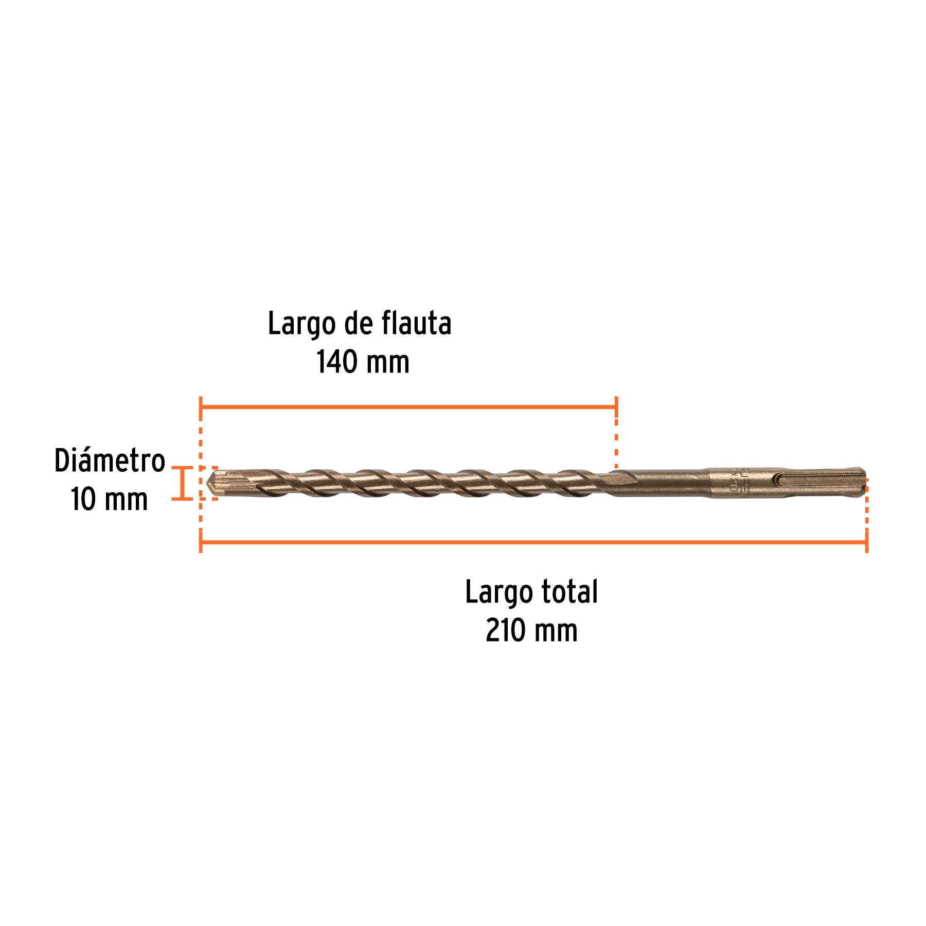 Broca SDS Plus 10 x 210 mm, TRUPER