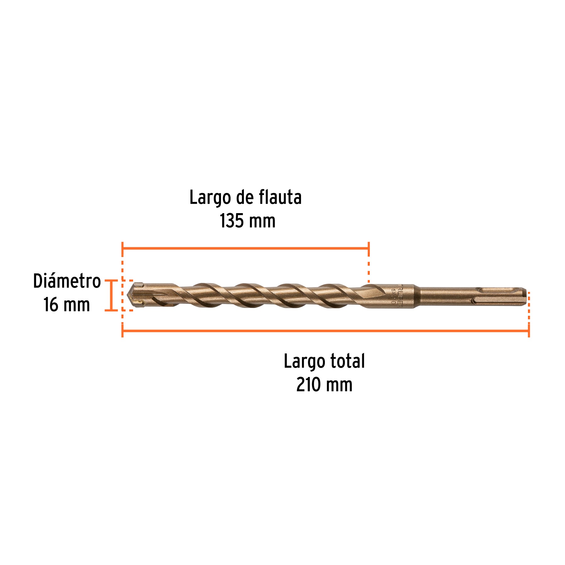 Broca SDS Plus 16 x 210 mm, TRUPER