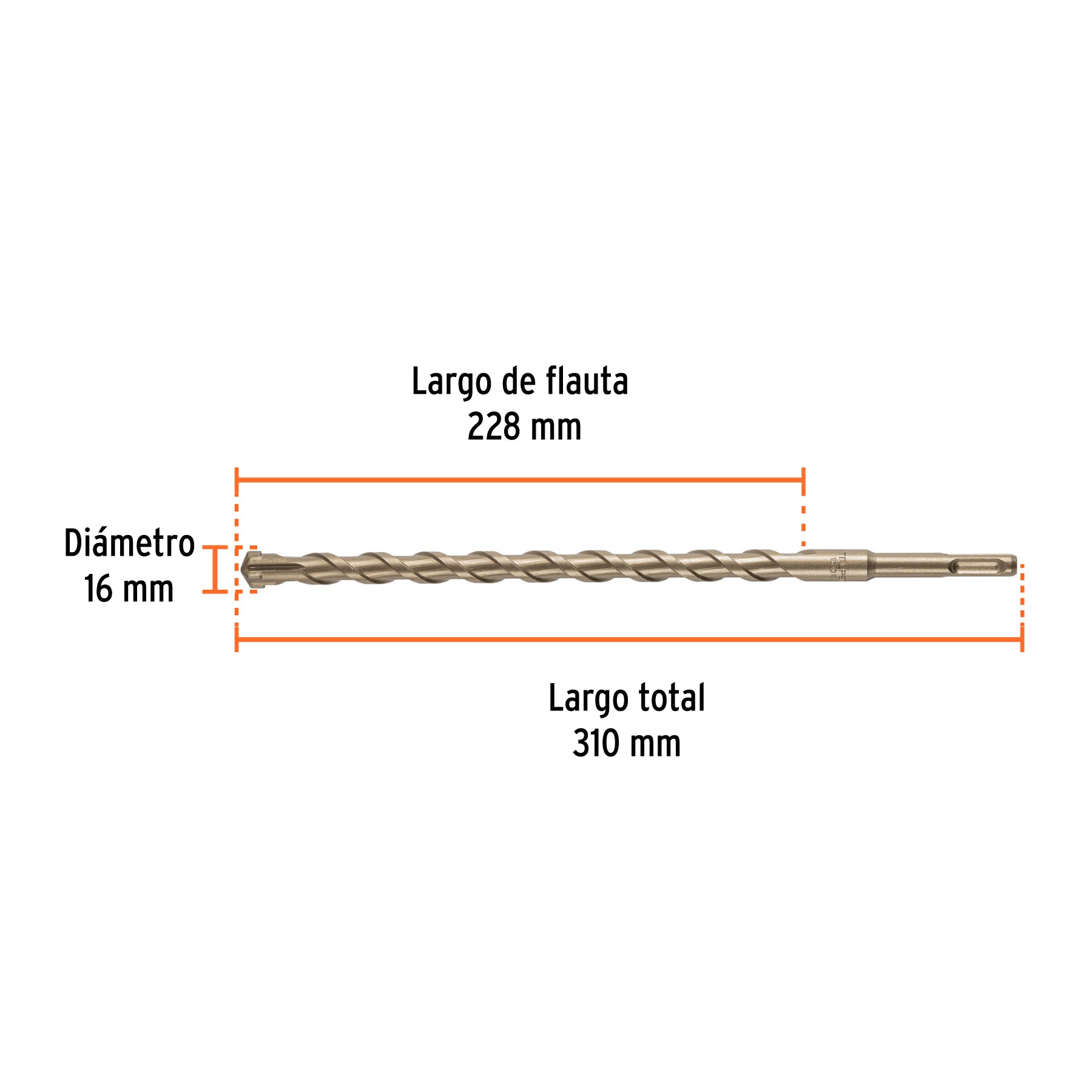 Broca SDS Plus 16 x 310 mm, TRUPER