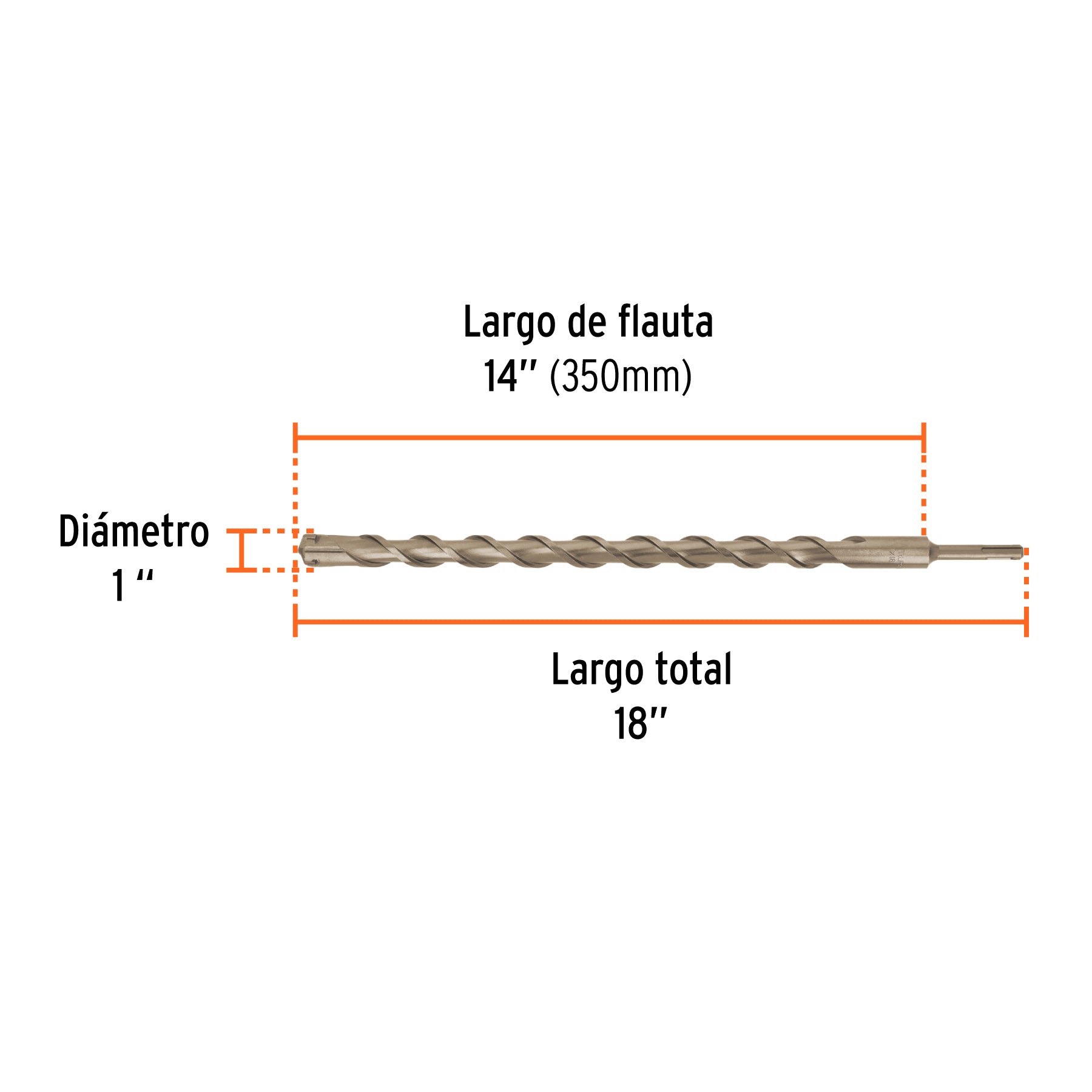 Broca SDS Plus 1 x 18", TRUPER
