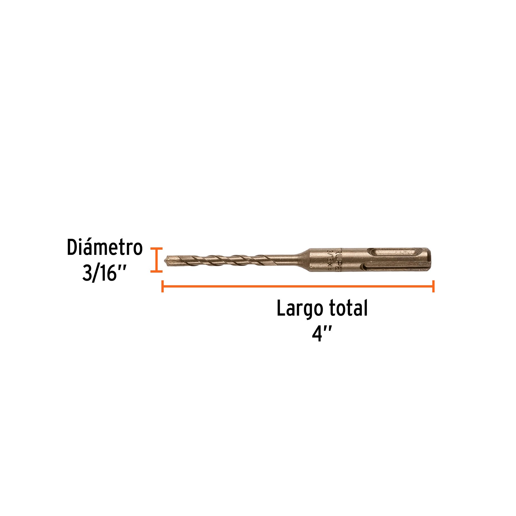 Broca SDS Plus 3/16 x 4", TRUPER