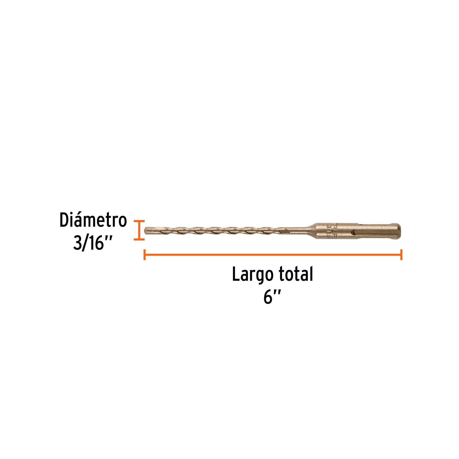 Broca SDS Plus 3/16 x 6", TRUPER