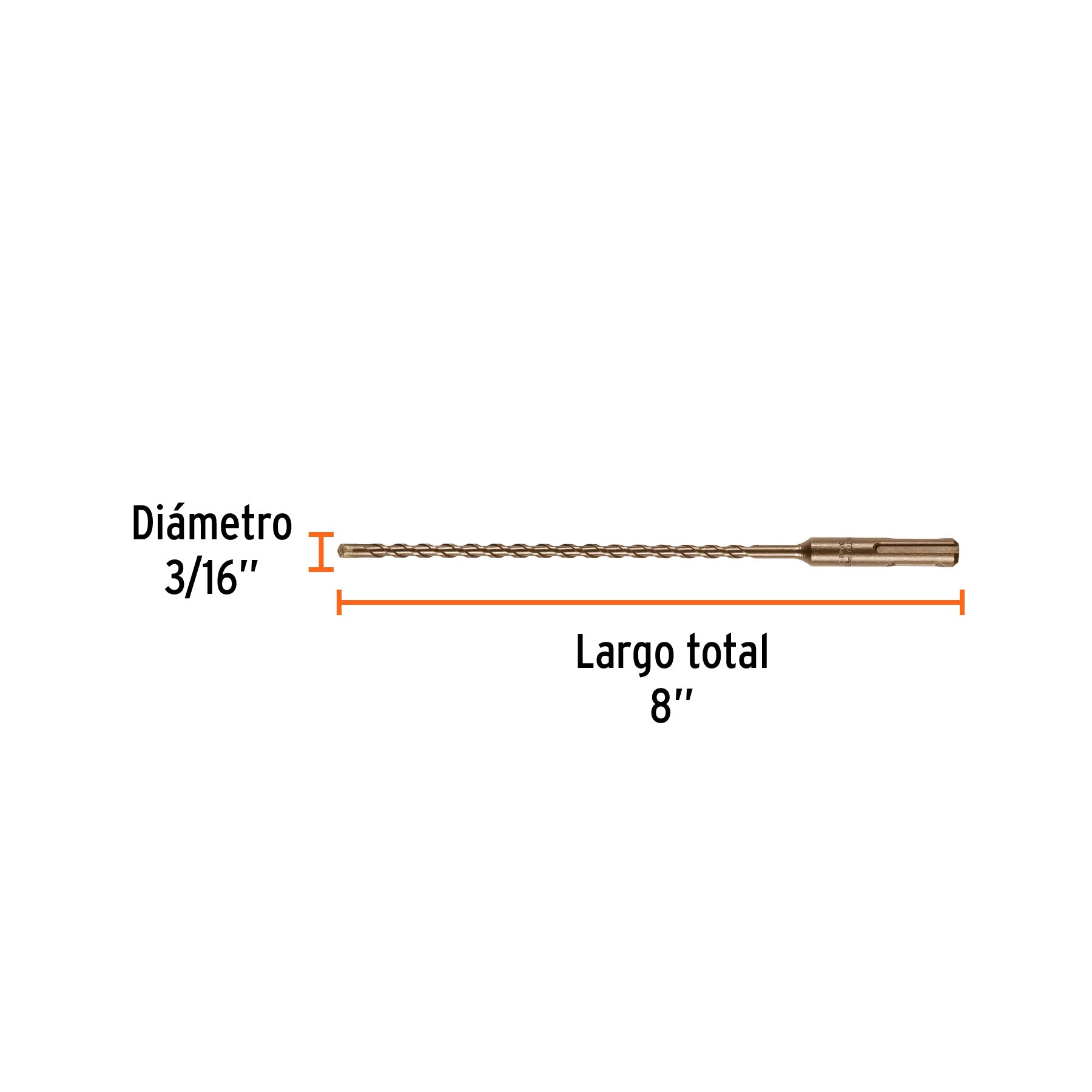 Broca SDS Plus 3/16 x 8", TRUPER