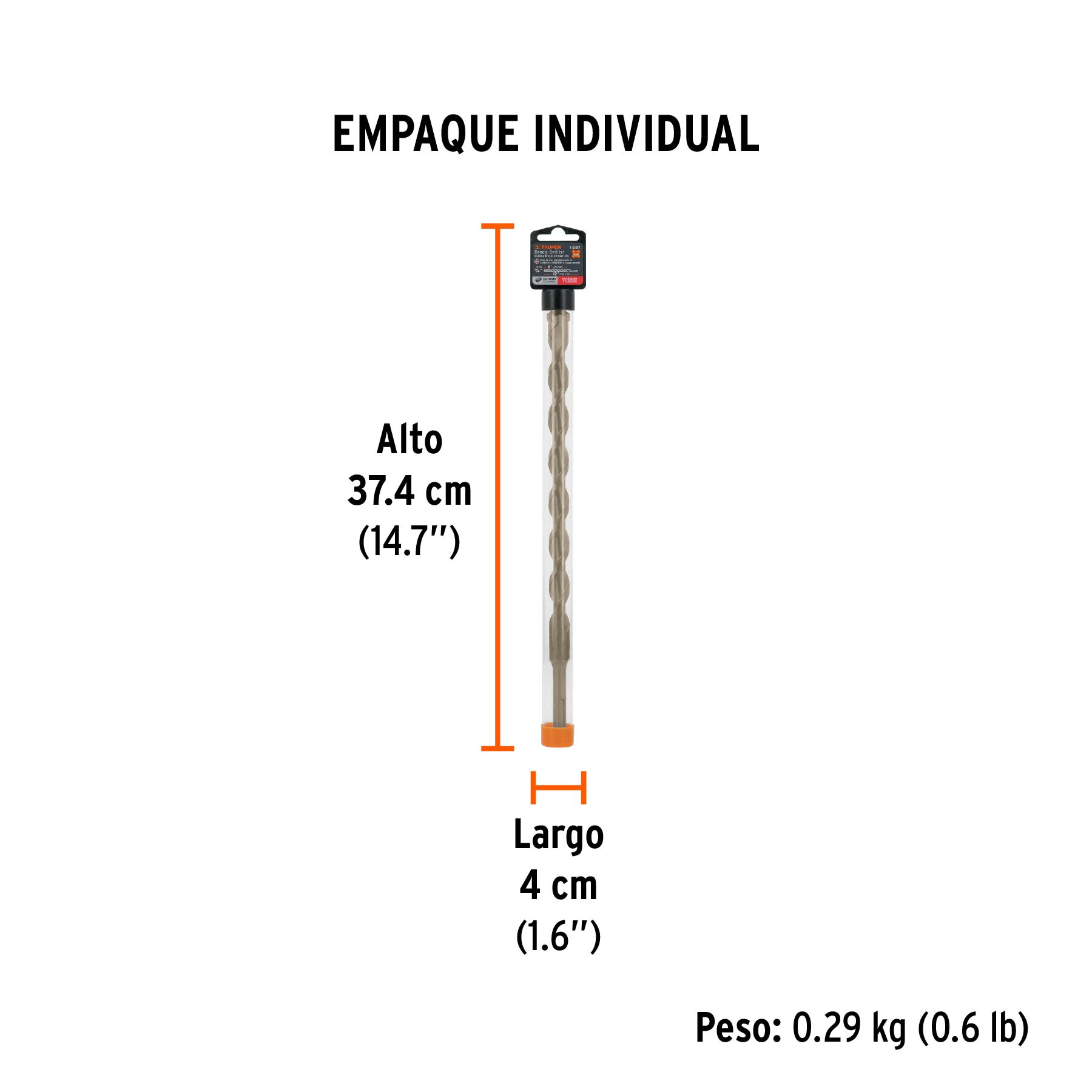 Broca SDS Plus 3/4 x 12", TRUPER - Empaque