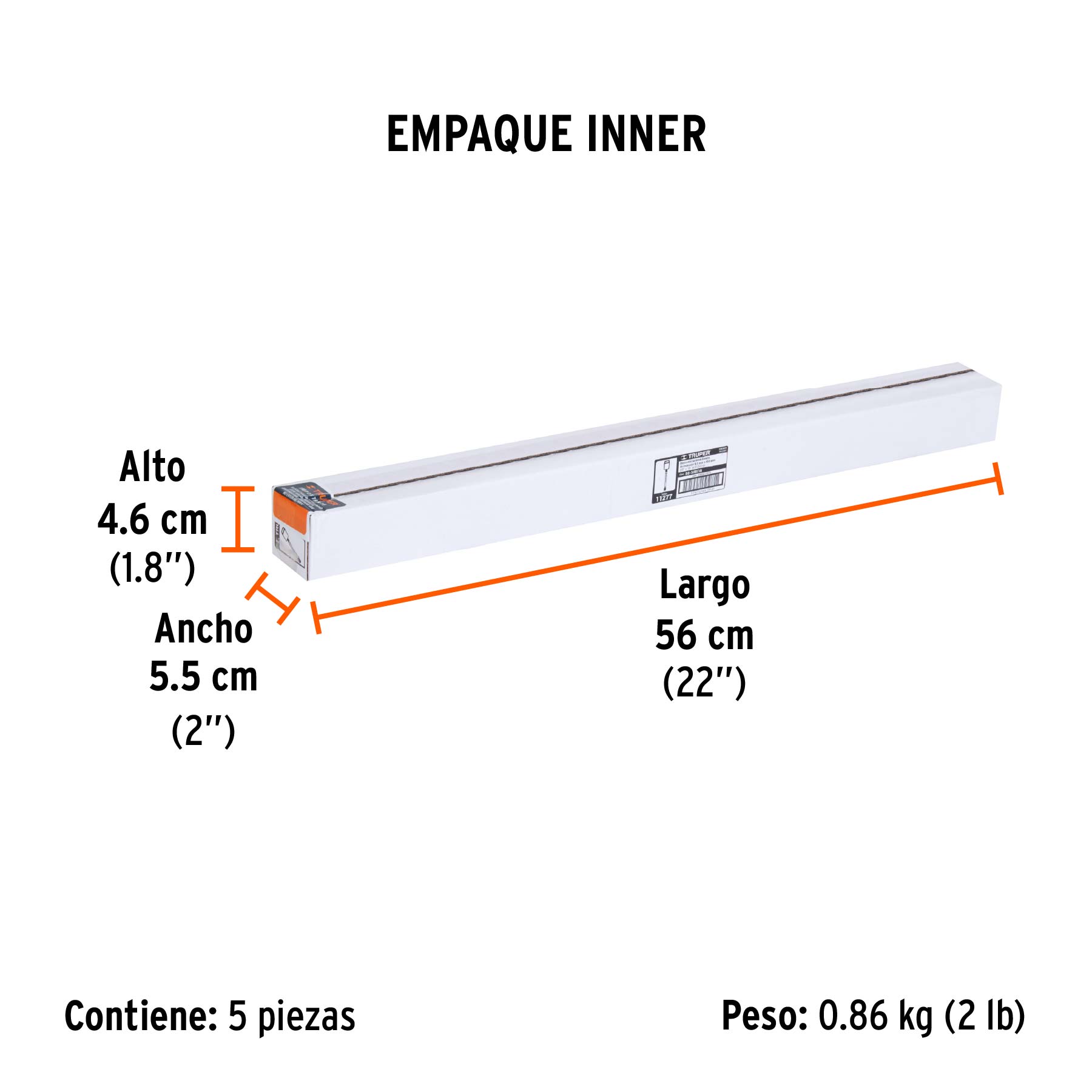 Broca SDS Plus 3/8 x 18", TRUPER - Empaque