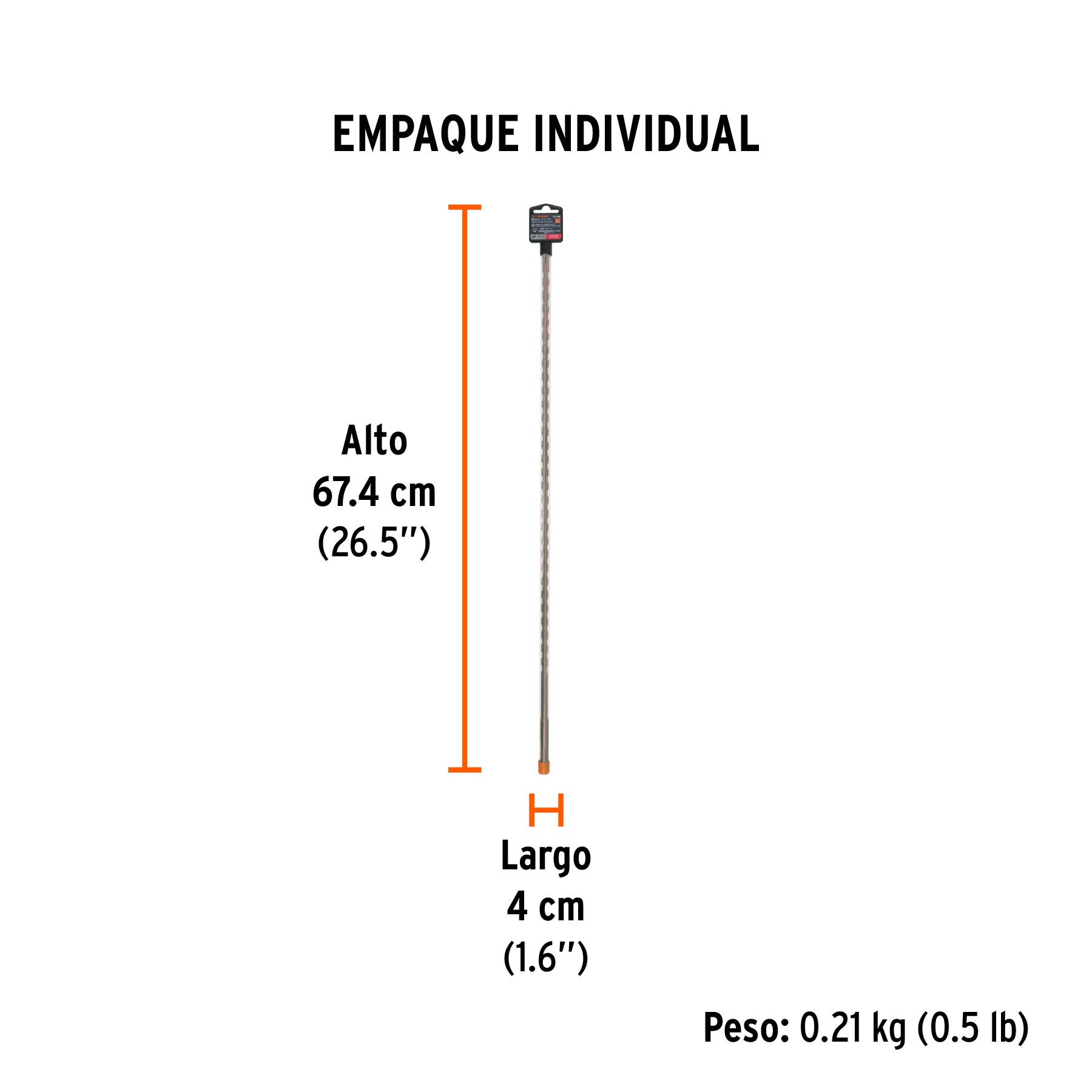Broca SDS Plus 3/8 x 24", TRUPER - Empaque