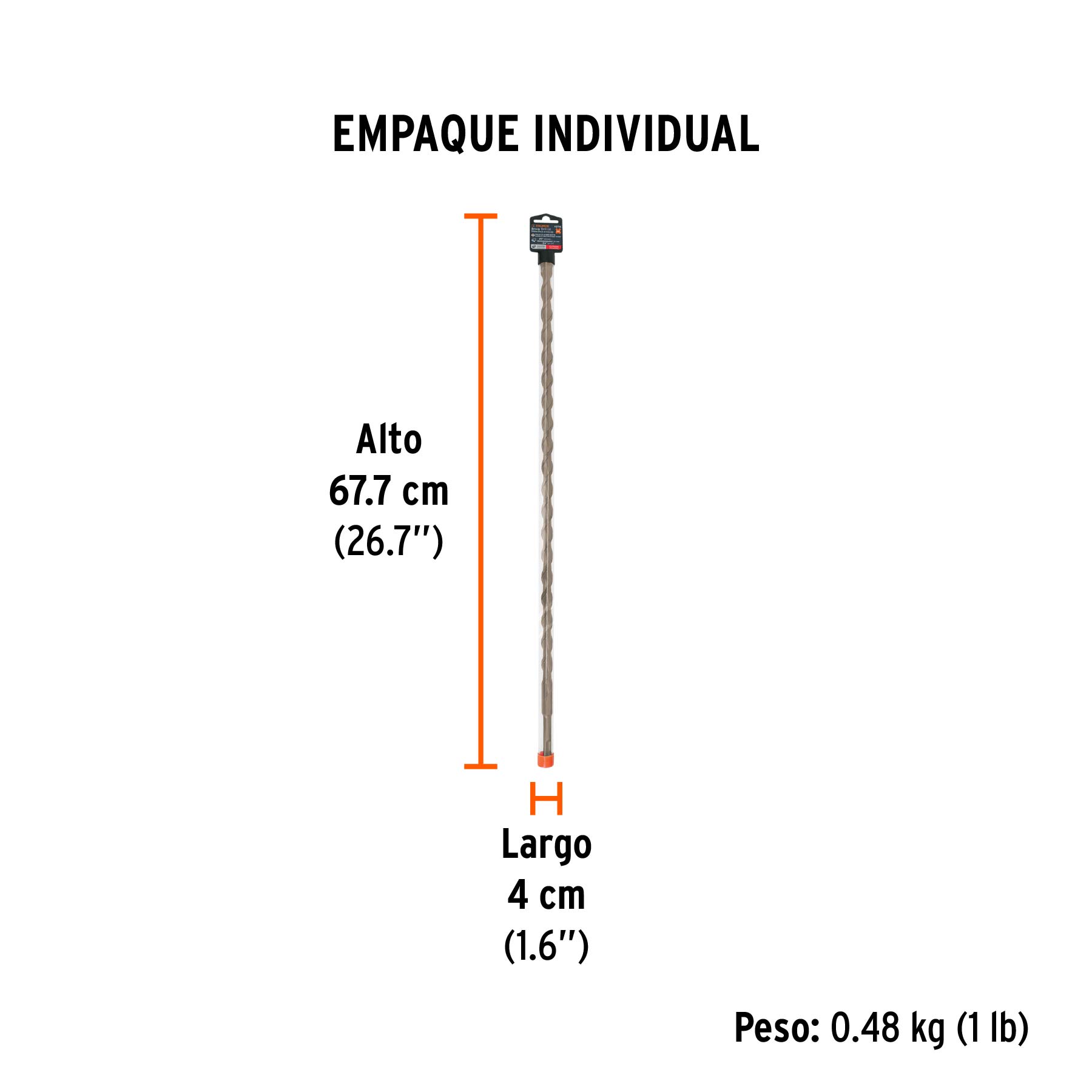 Broca SDS Plus 5/8 x 24", TRUPER - Empaque