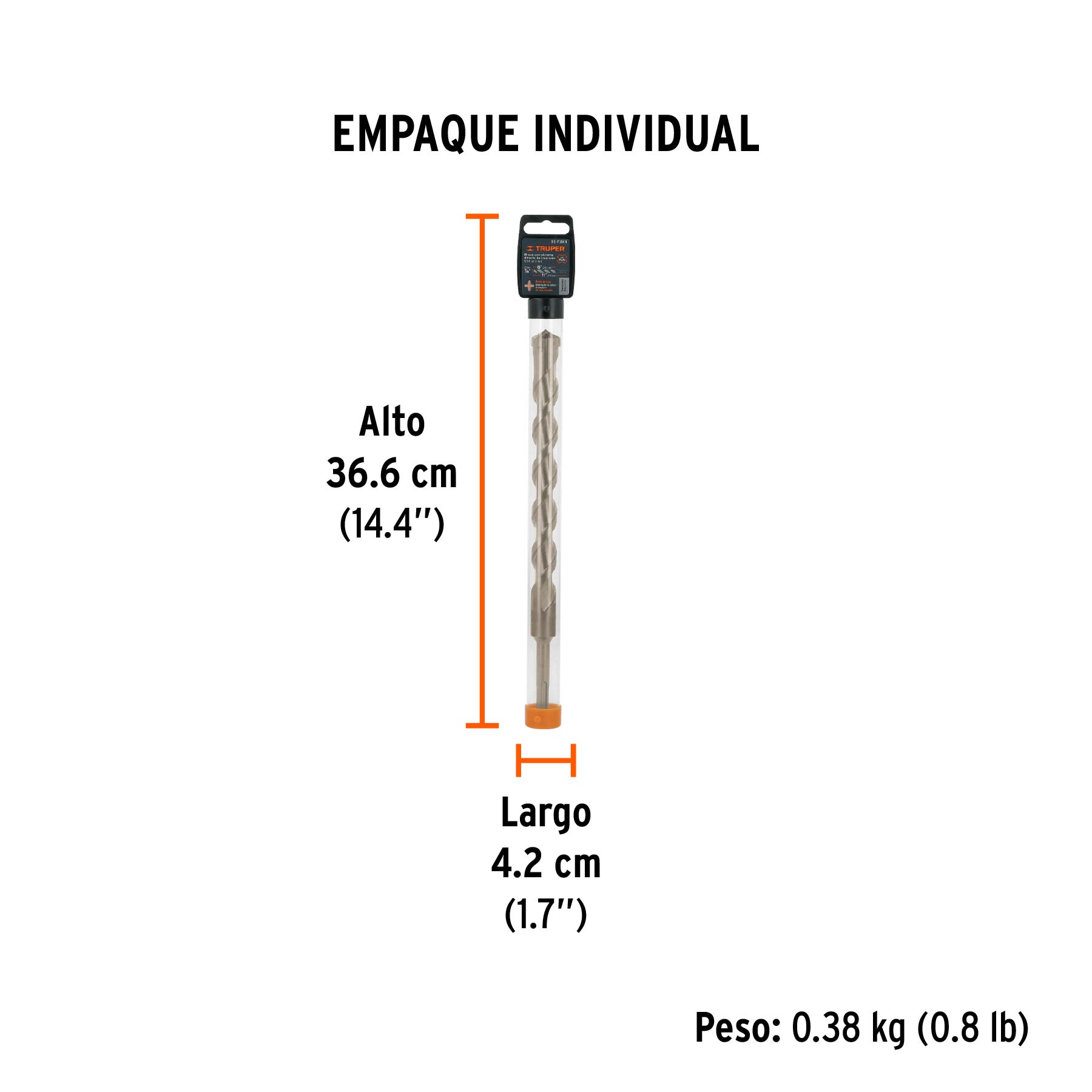 Broca SDS Plus 7/8 x 11", TRUPER - Empaque