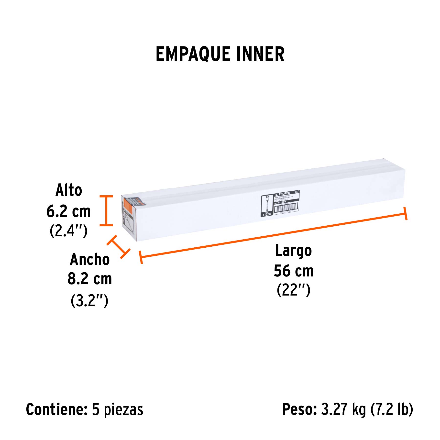 Broca SDS Plus 7/8 x 18", TRUPER - Empaque