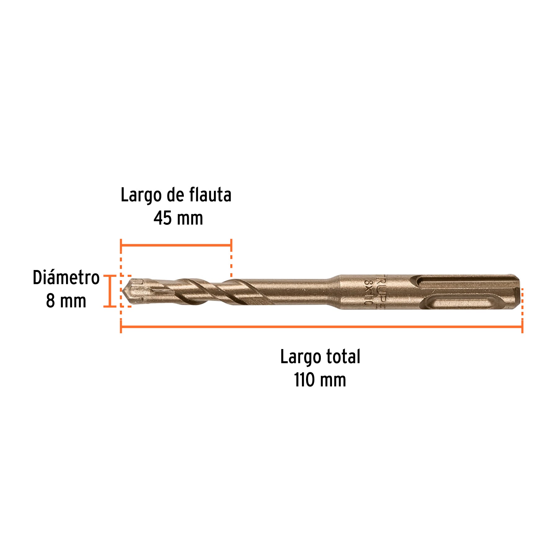 Broca SDS Plus 8 x 110 mm, TRUPER