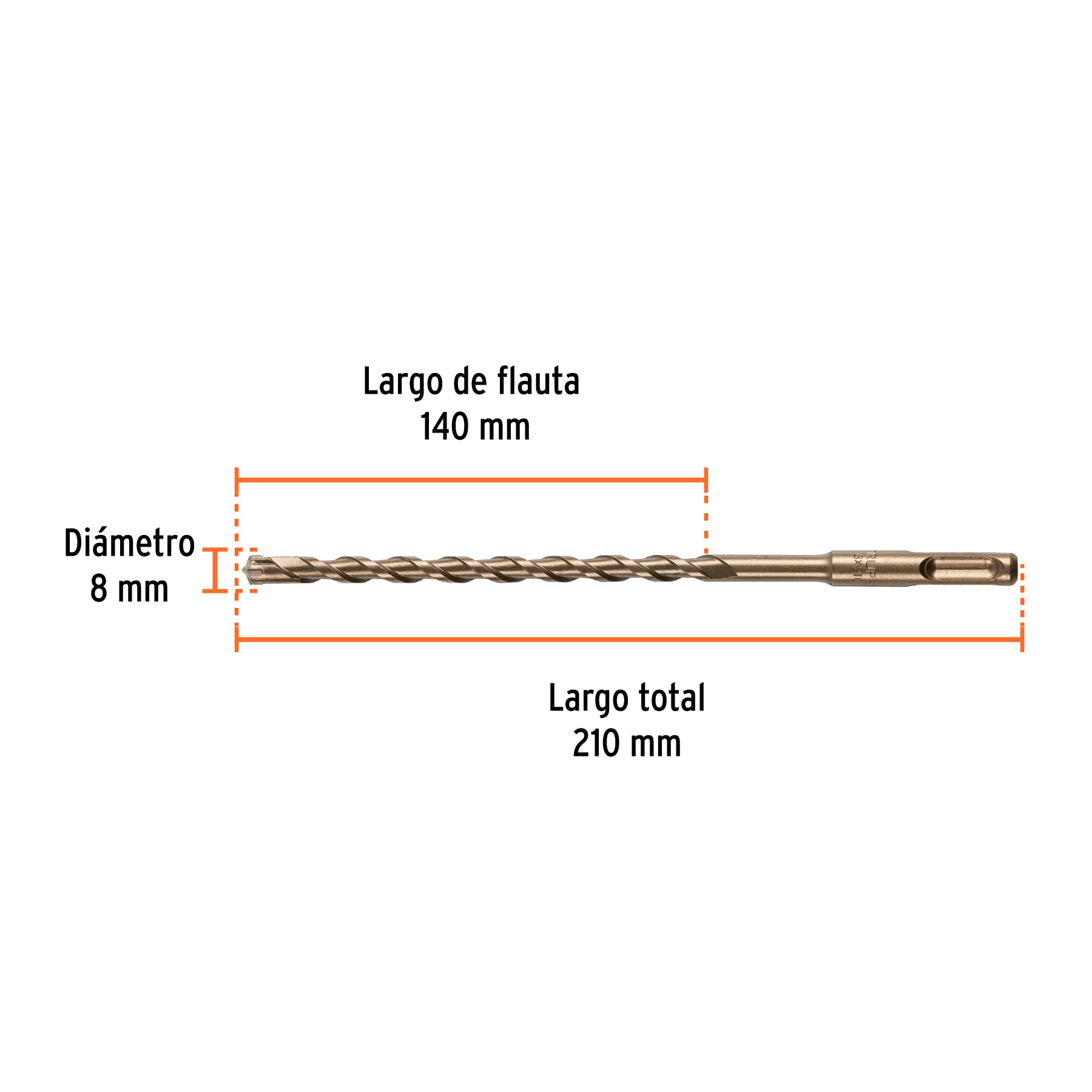 Broca SDS Plus 8 x 210 mm, TRUPER