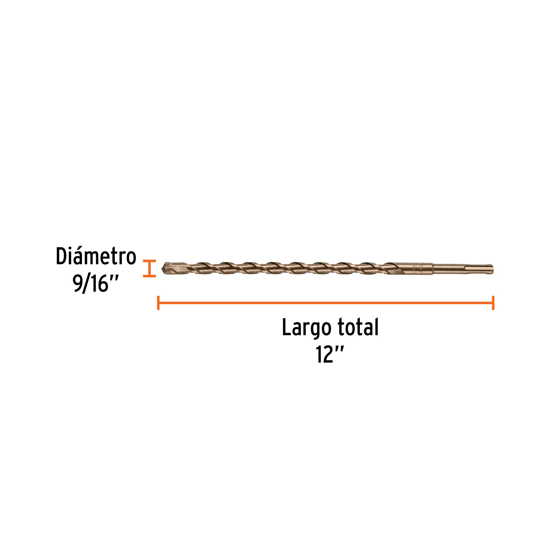 Broca SDS Plus 9/16 x 12", TRUPER