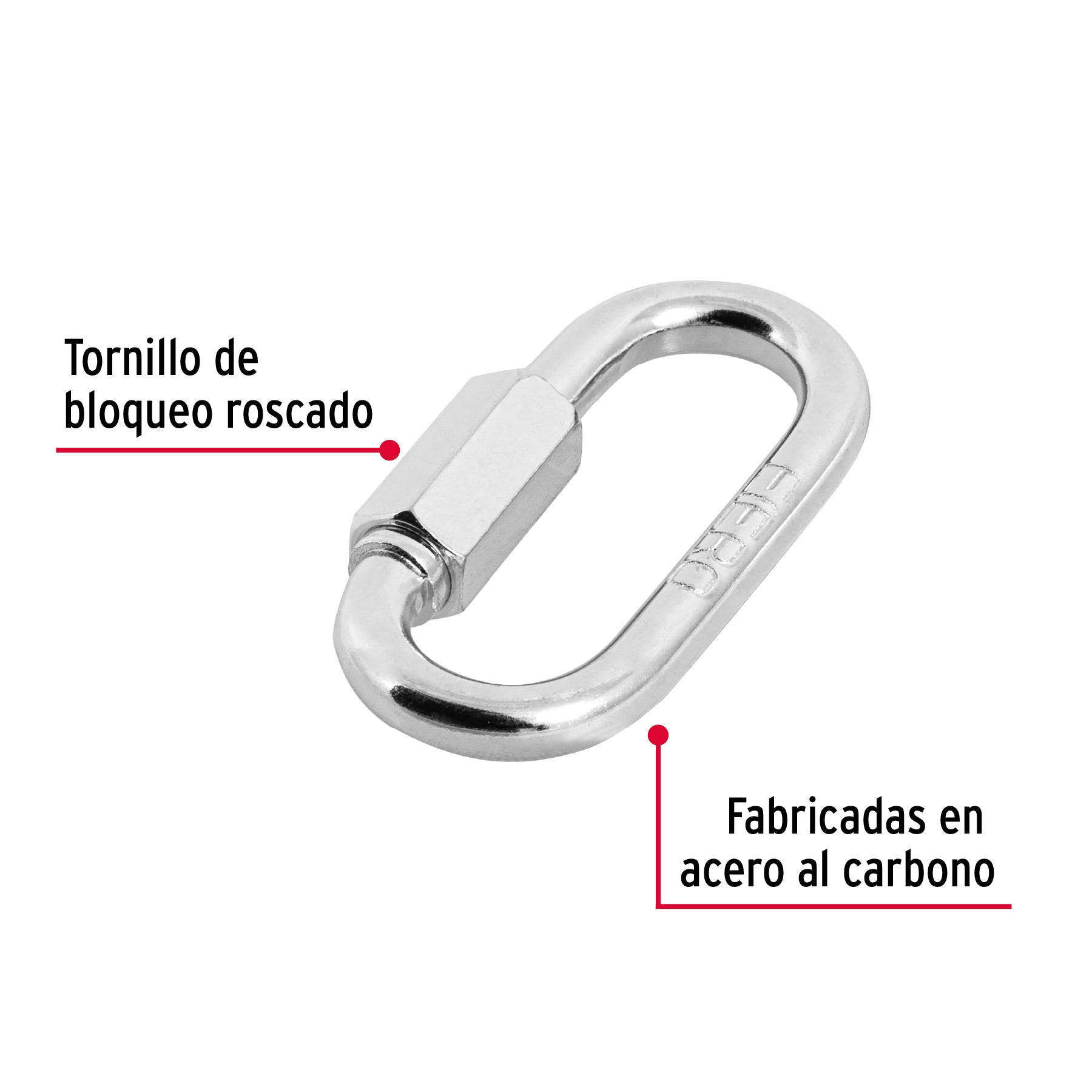 Bandola de acero de 1/4" con seguro, FIERO