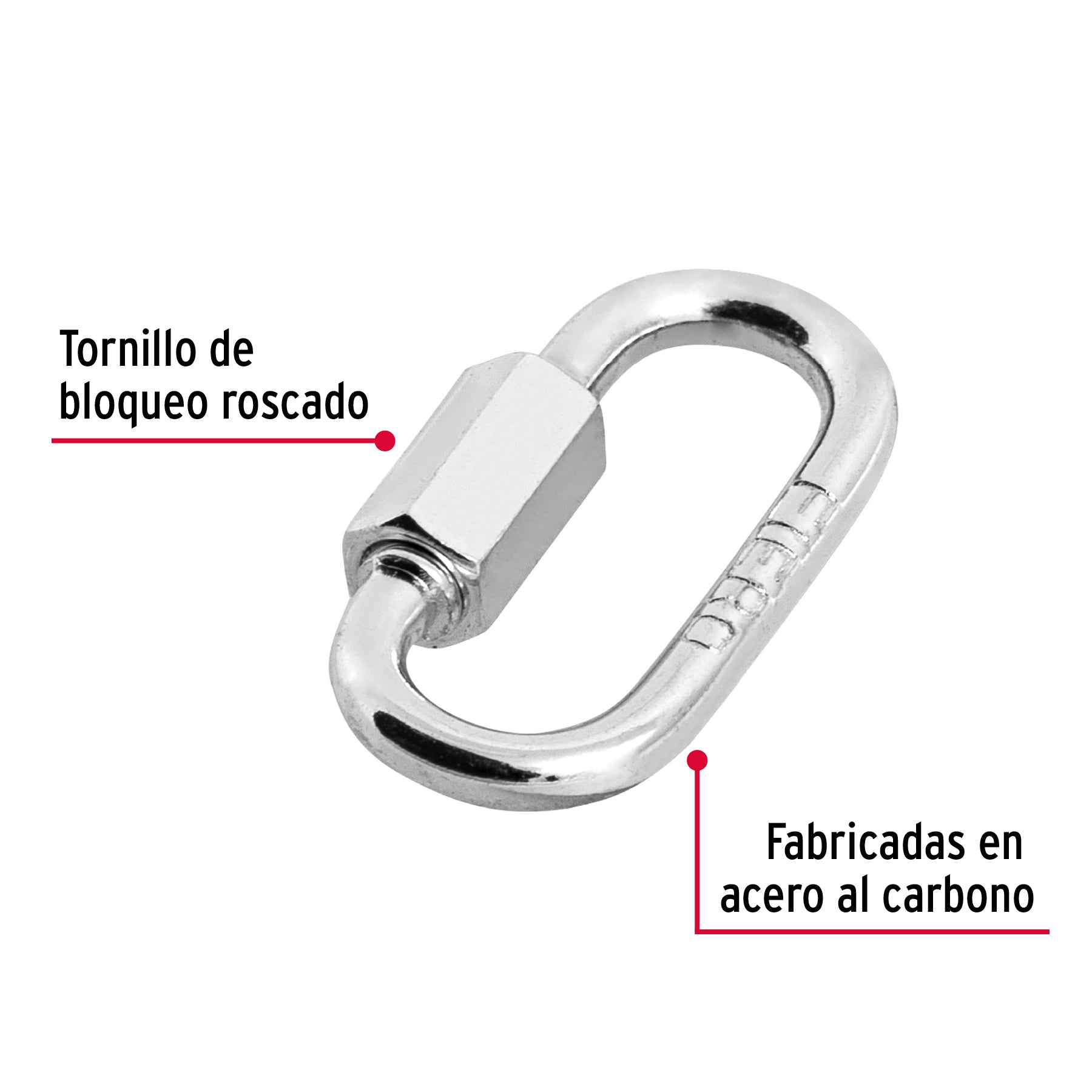 Bandola de acero de 1/8" con seguro, FIERO